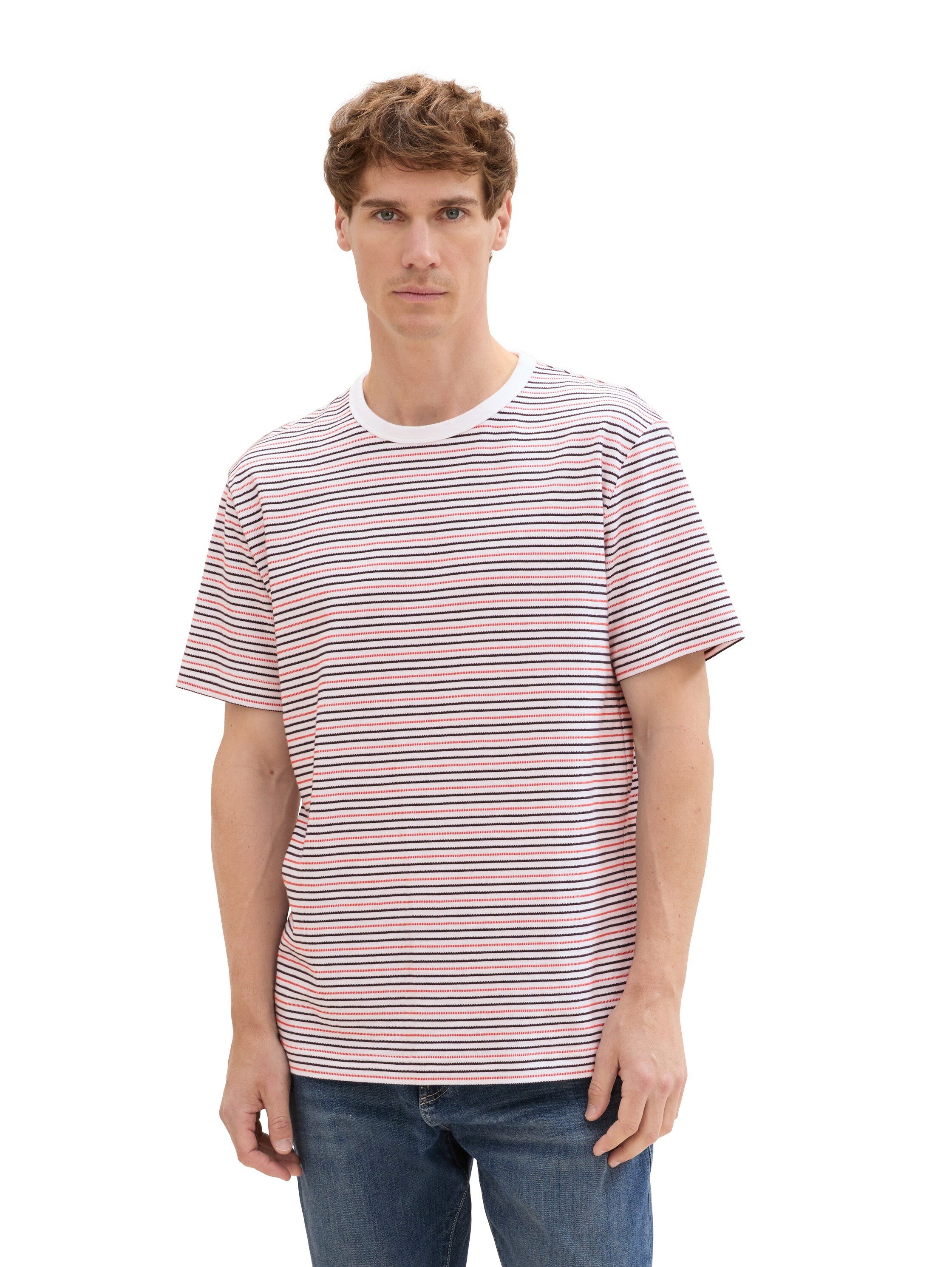 Tom Tailor T-shirt met streepdessin heren t-shirts maat XXXL wit