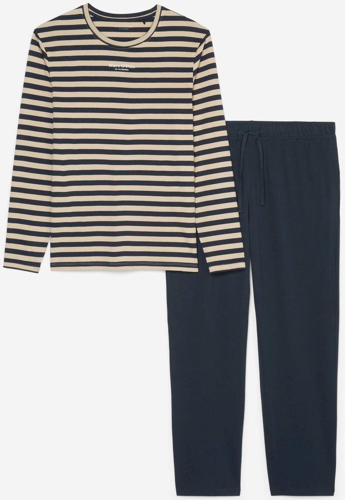 Marc O'Polo Pyjama Mix & Match Cotton met merkembleem op de borst (set, 2-delig)
