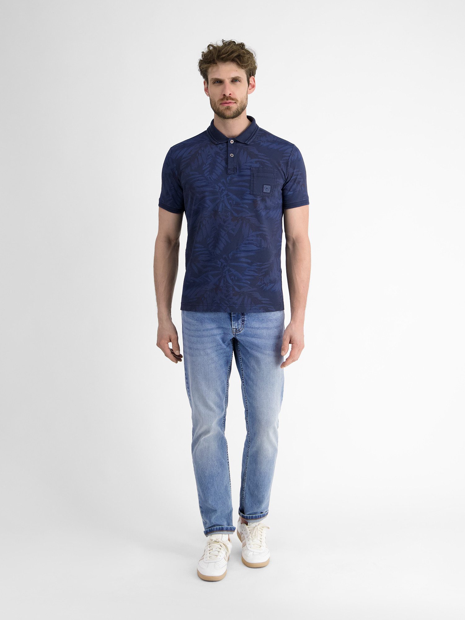 Lerros Poloshirt LERROS heren poloshirt, bloemenbedrukt