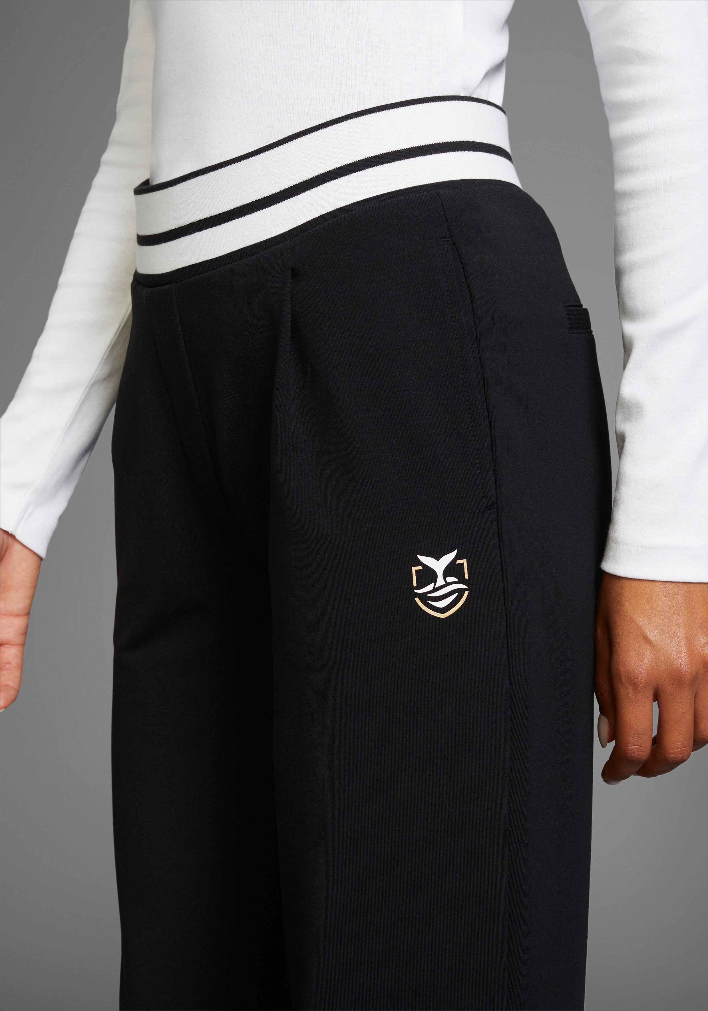 DELMAO Jerseybroek met contrasterende band - nieuwe collectie