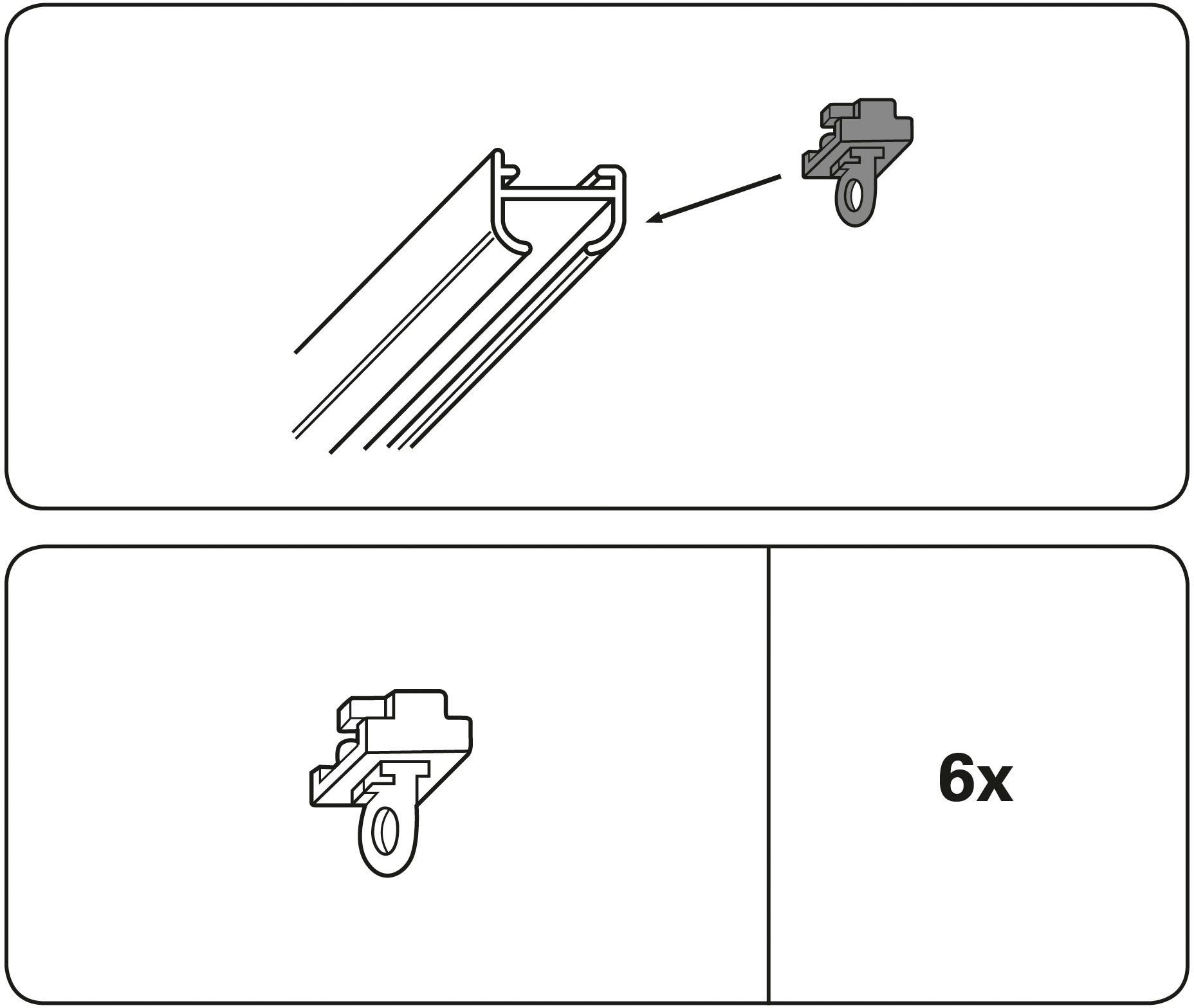 GARDINIA Stoprunner Tussenstop Serie aluminiumrail 13 mm (6 stuks)