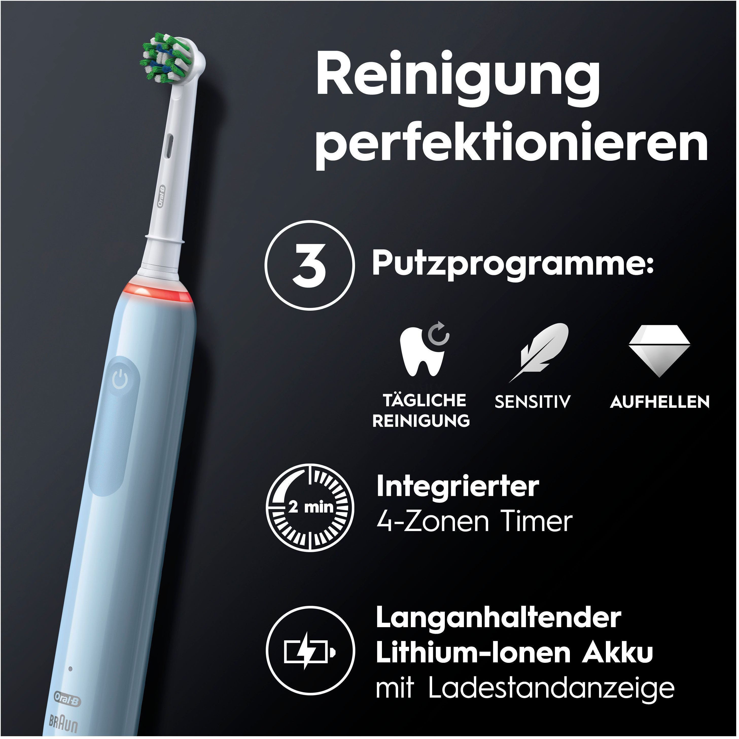 Oral B Elektrische tandenborstel Pro 3 3000 3 poetsmodi