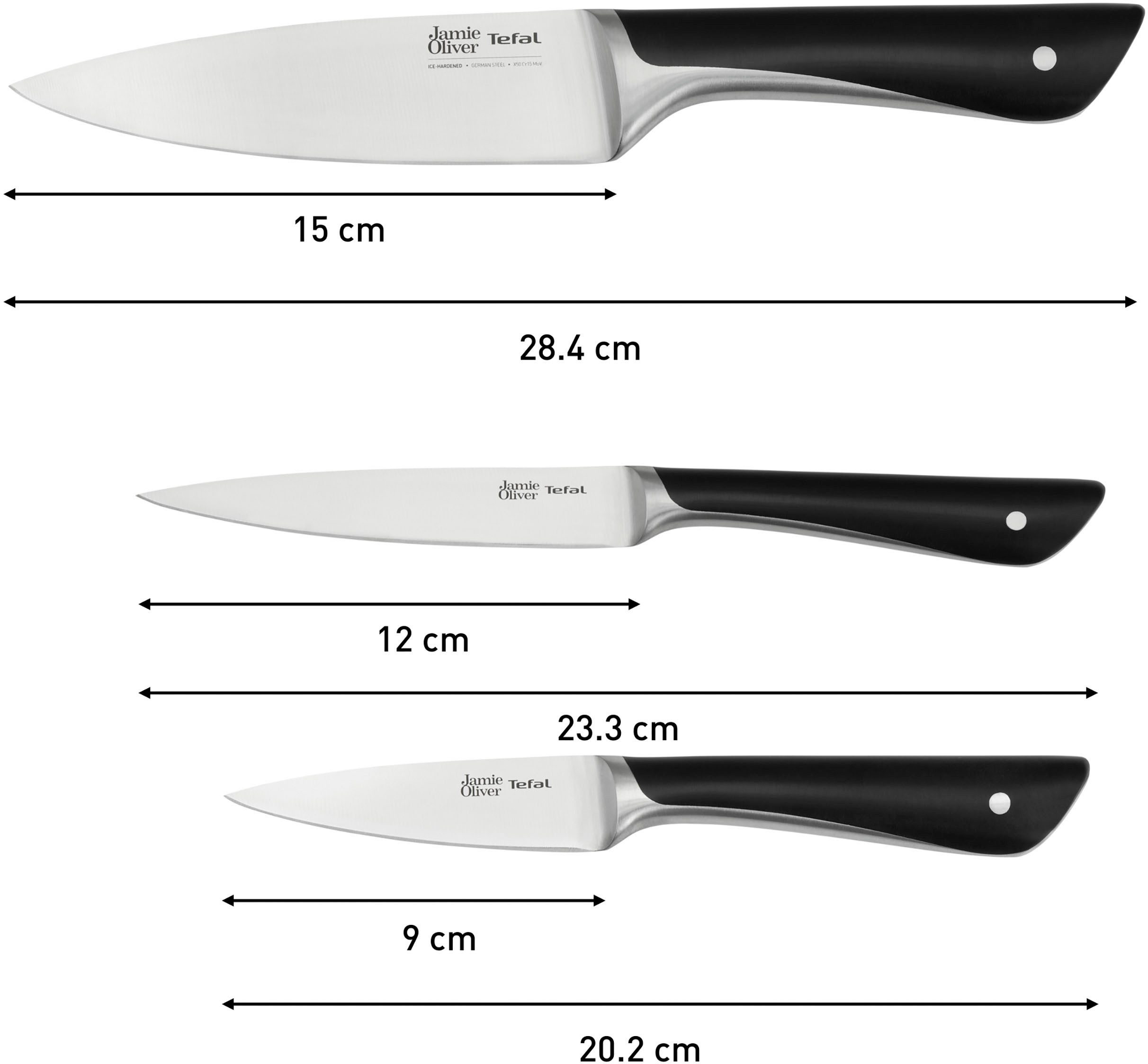 Tefal Messenset K267S3 Jamie Oliver hoge prestaties, herkenbaar ontwerp, duurzaam/langdurig (set, 3-delig)