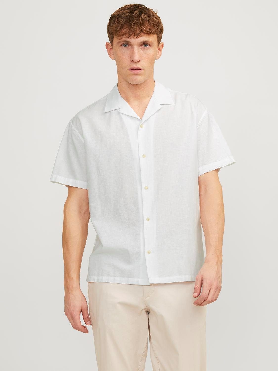 Jack & Jones Overhemd met korte mouwen JJESUMMER RESORT LINEN BLEND SHIRT SS SN