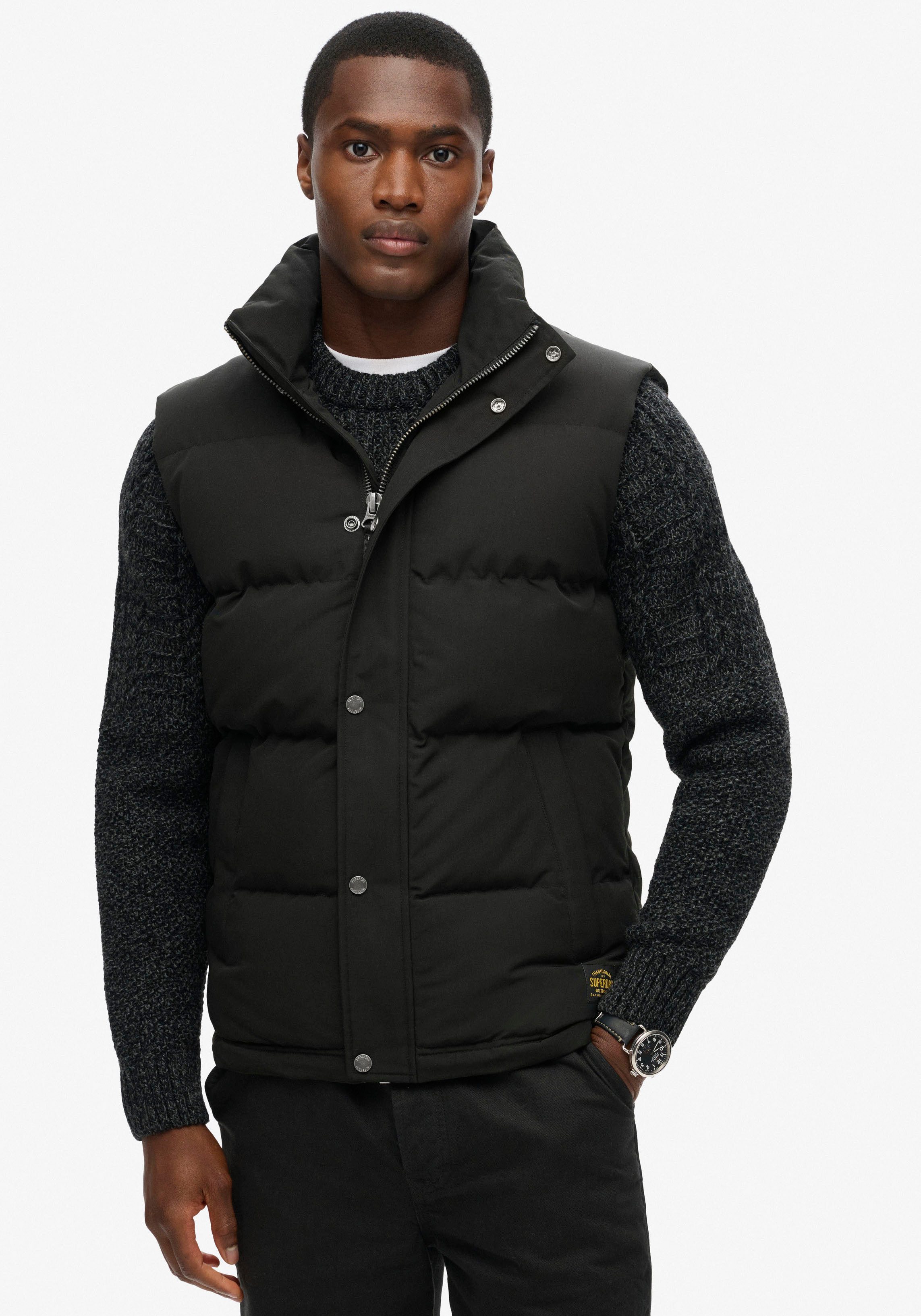 Superdry Bodywarmer NON HOODED EVEREST GILET bovenkleding maat L zwart