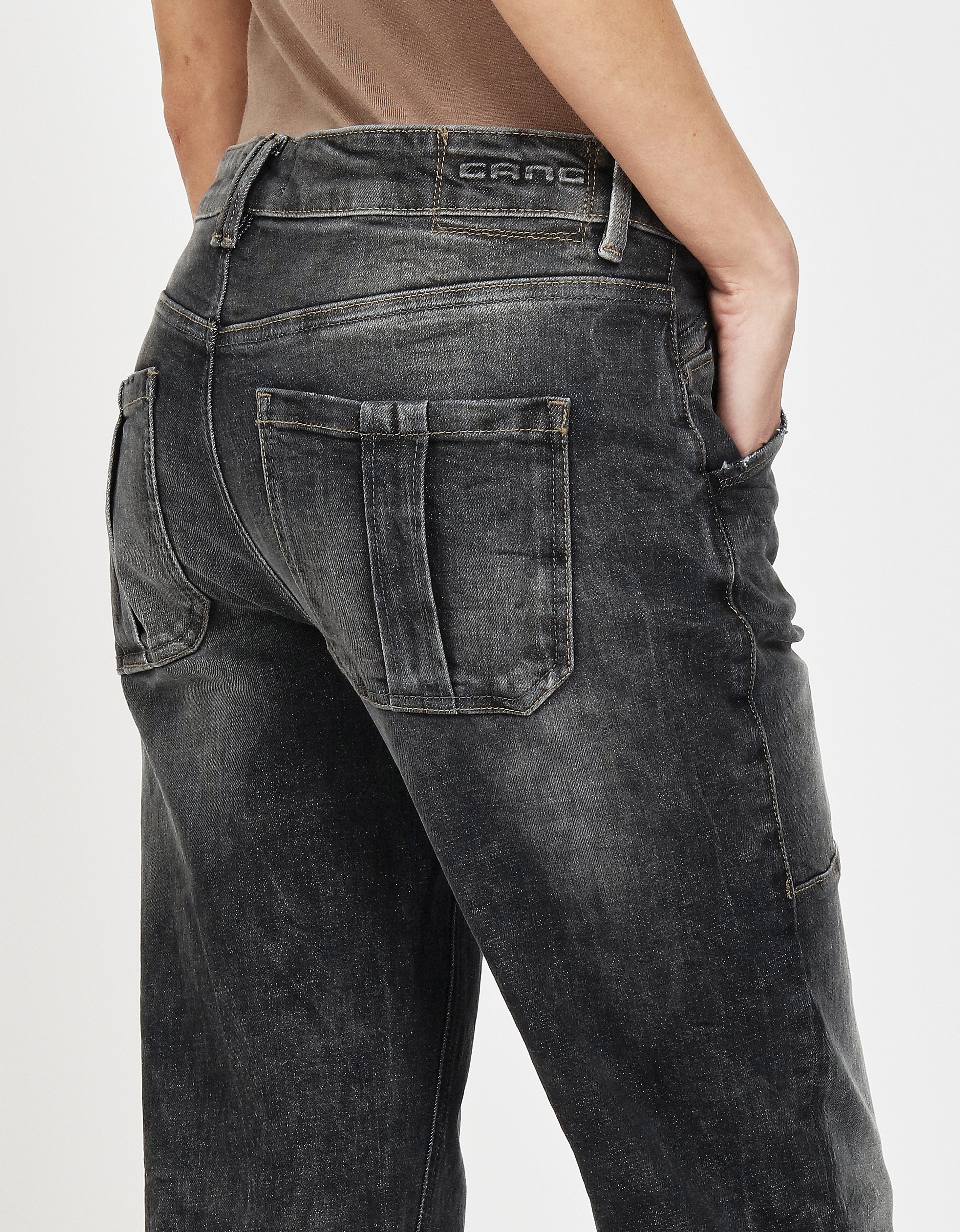 GANG Straight jeans 94THELMA WORKER met opgenaaide zakken en typische werkdetails