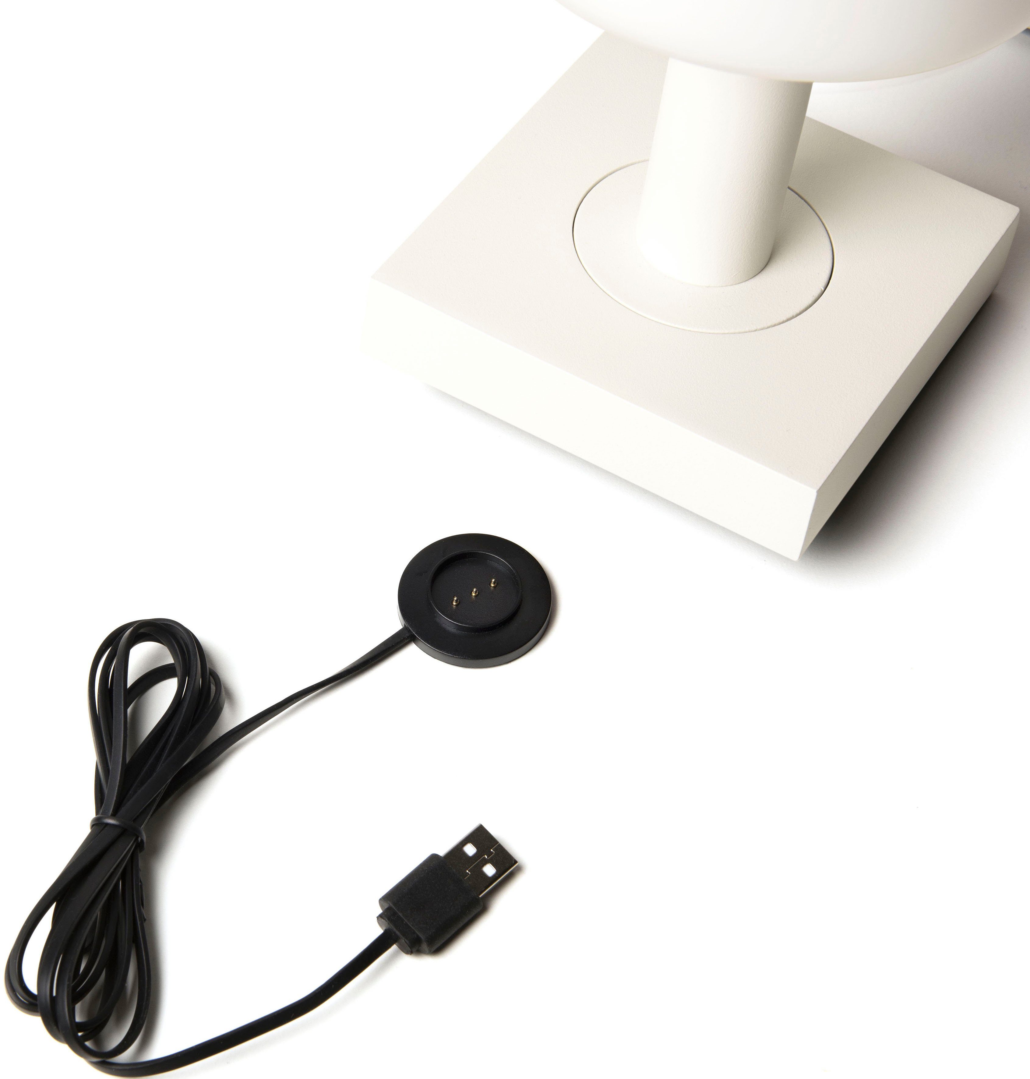 KONSTSMIDE Led-tafellamp Monaco Monaco USB-tafellamp, 2700/3000K, dimbaar, glas (2 stuks)