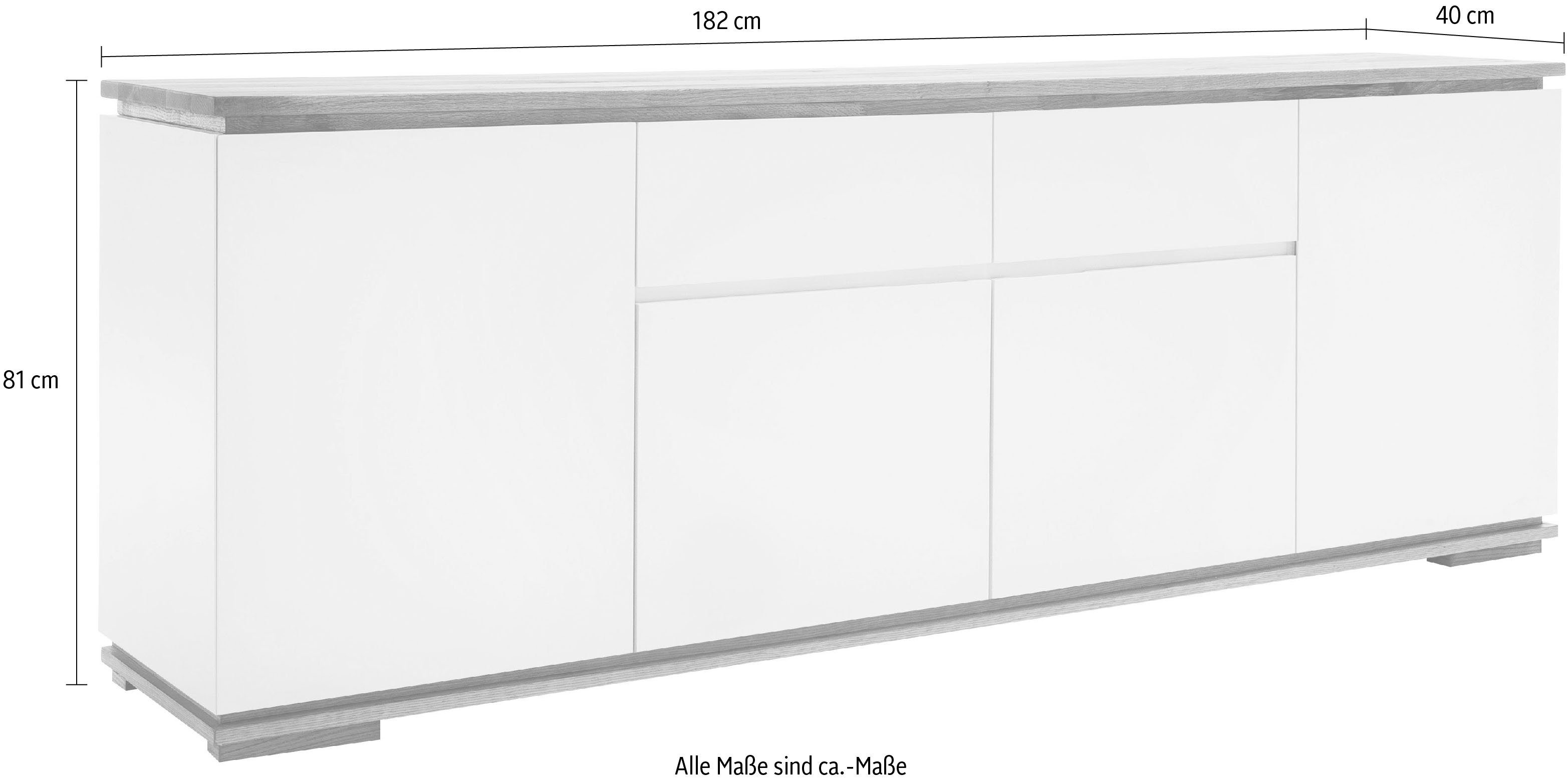 MCA furniture Dressoir Chiaro Breedte ca. 182 cm