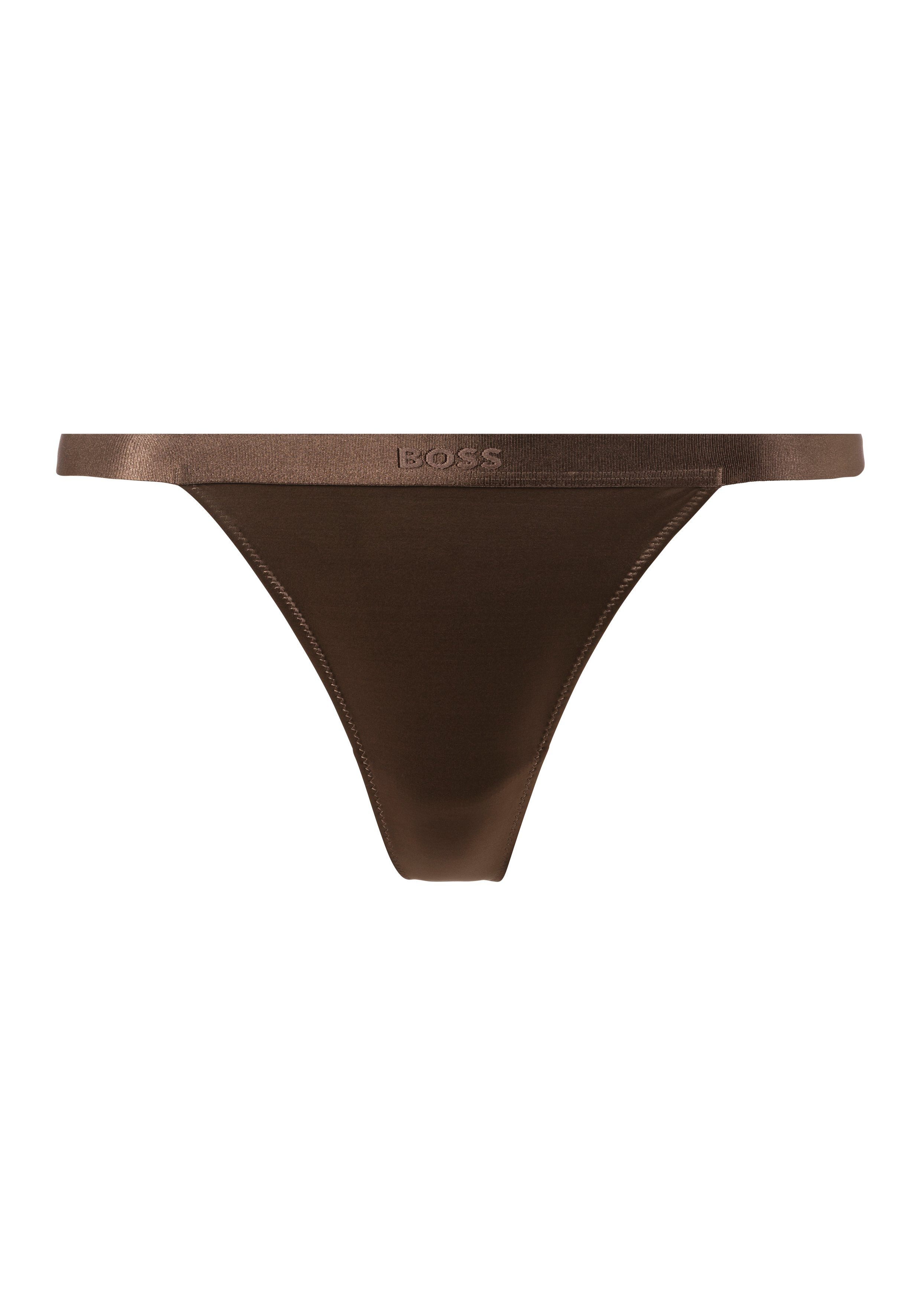 BOSS String SELECT met elastische taille dames tailleslips maat L (40) bruin