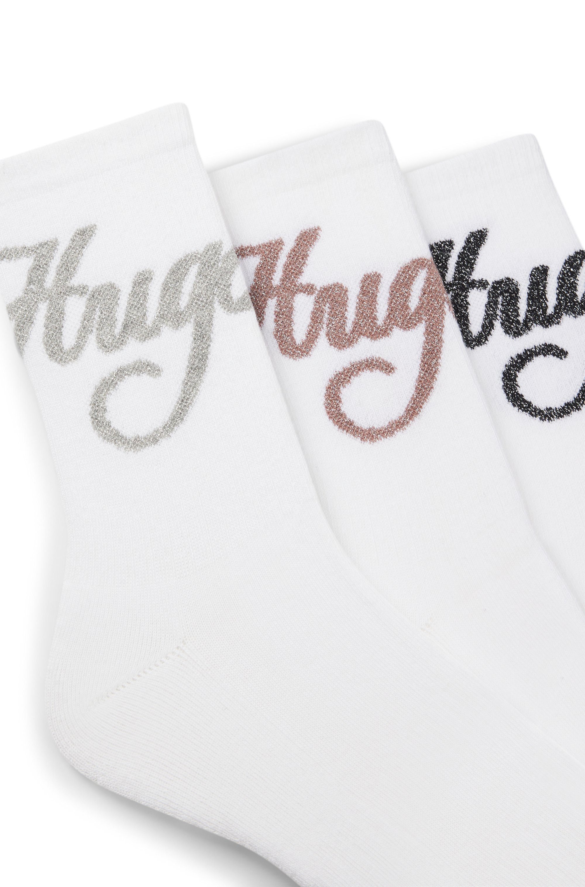 HUGO underwear Sokken met glinsterende logo (3 paar)