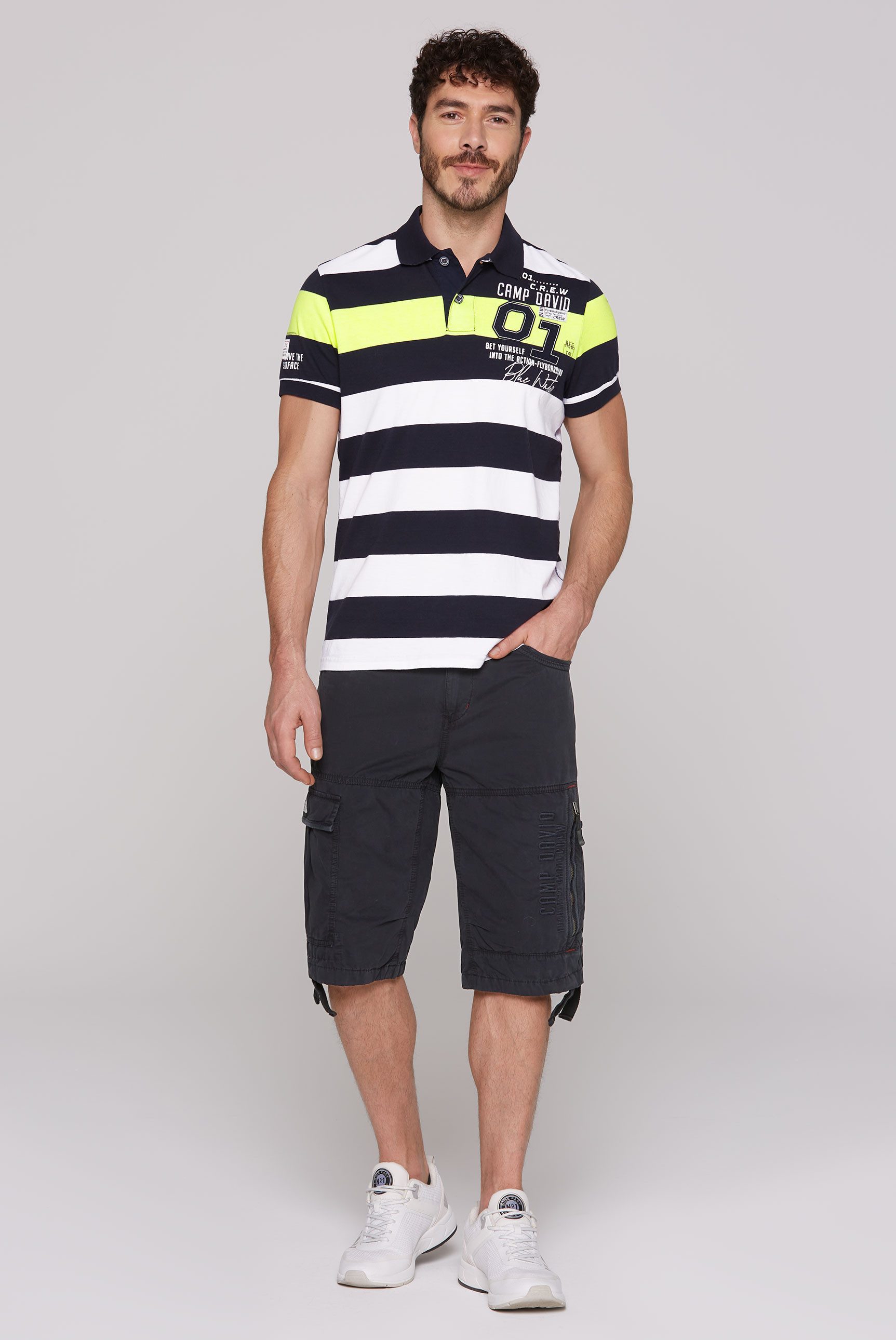 CAMP DAVID Poloshirt met logoprint