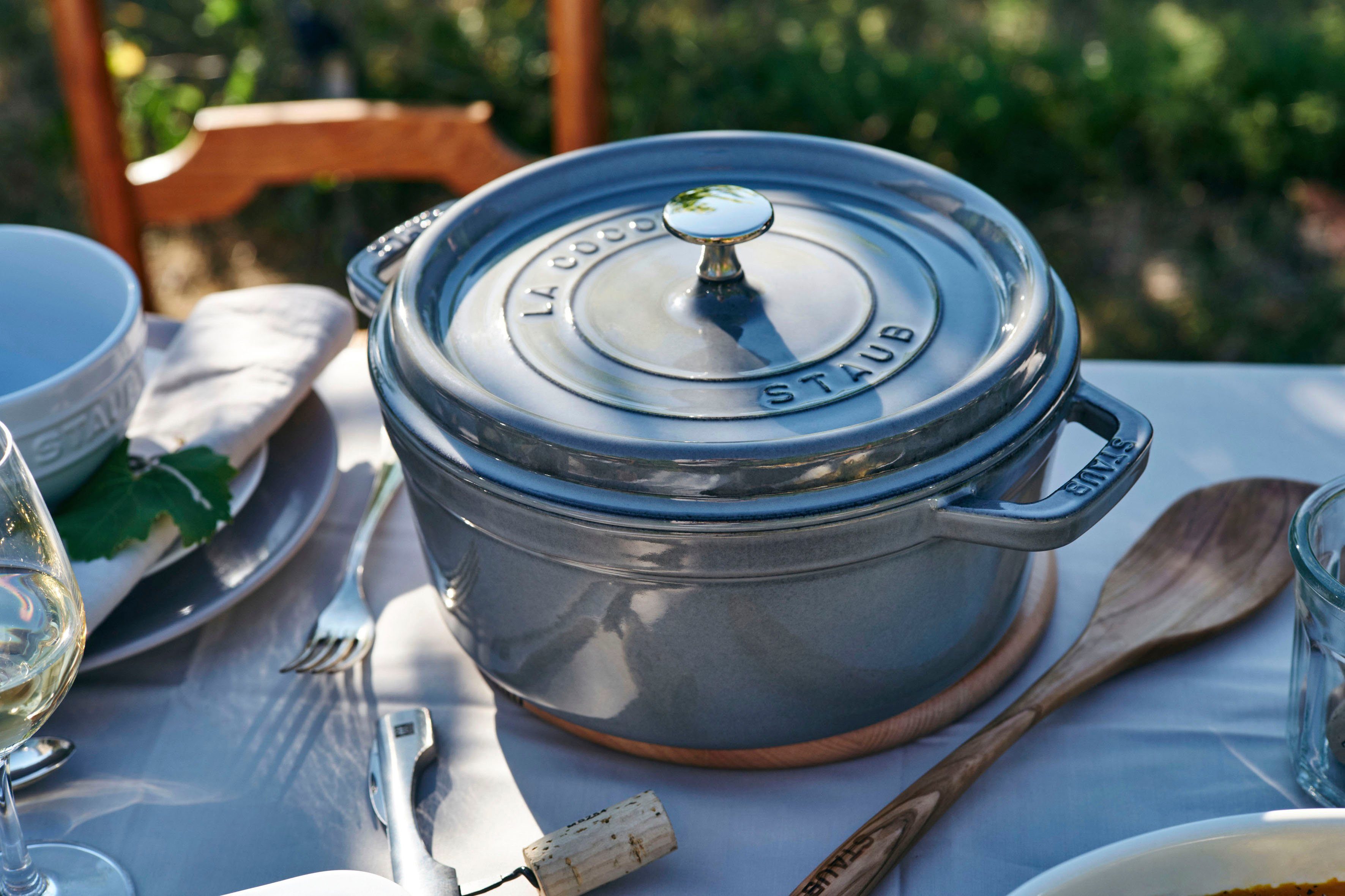 Staub Braadpan Cocotte robust, duurzaam, perfecte hitteverdeling, aroma-regendeksel (1-delig)