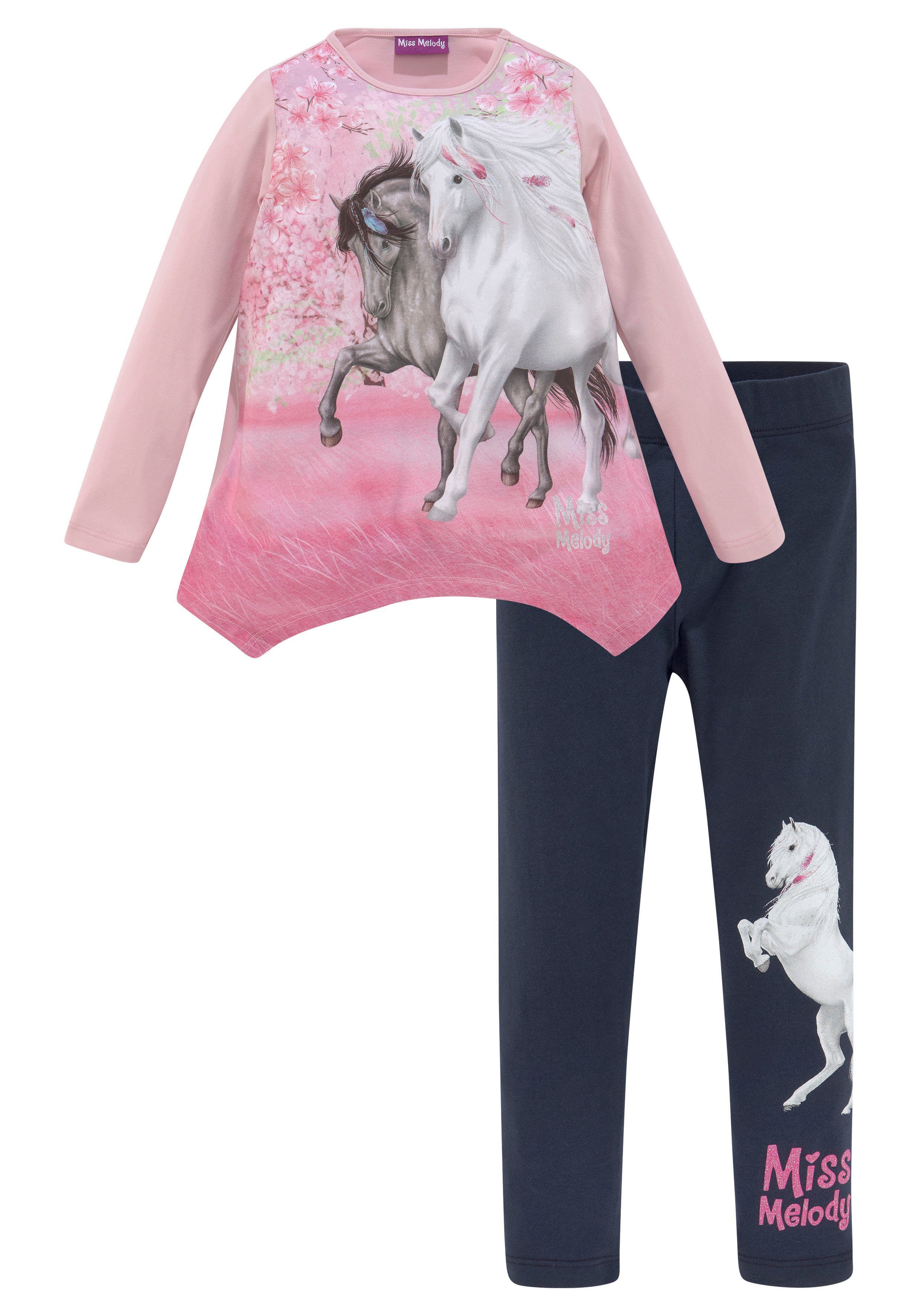 Miss Melody Shirt & legging met mooi paardenmotief (set, 2-delig)