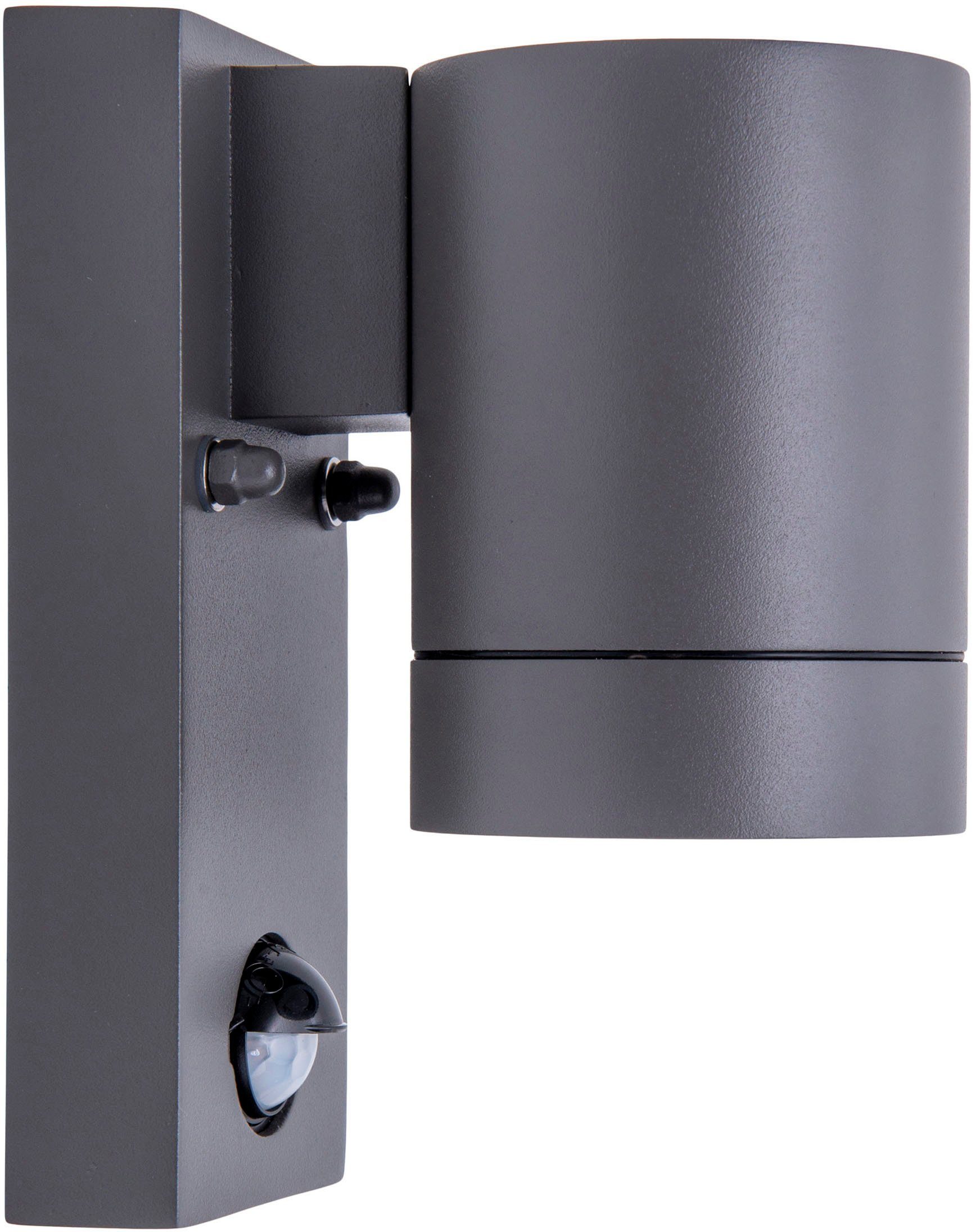 näve Wandlamp voor buiten Rombe met bewegingsmelder + schemersensor 1xgu10 aluminium antraciet (1 stuk)