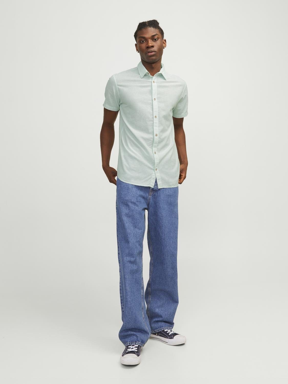 Jack & Jones Overhemd met korte mouwen JJESUMMER LINEN BLEND SHIRT SS SN