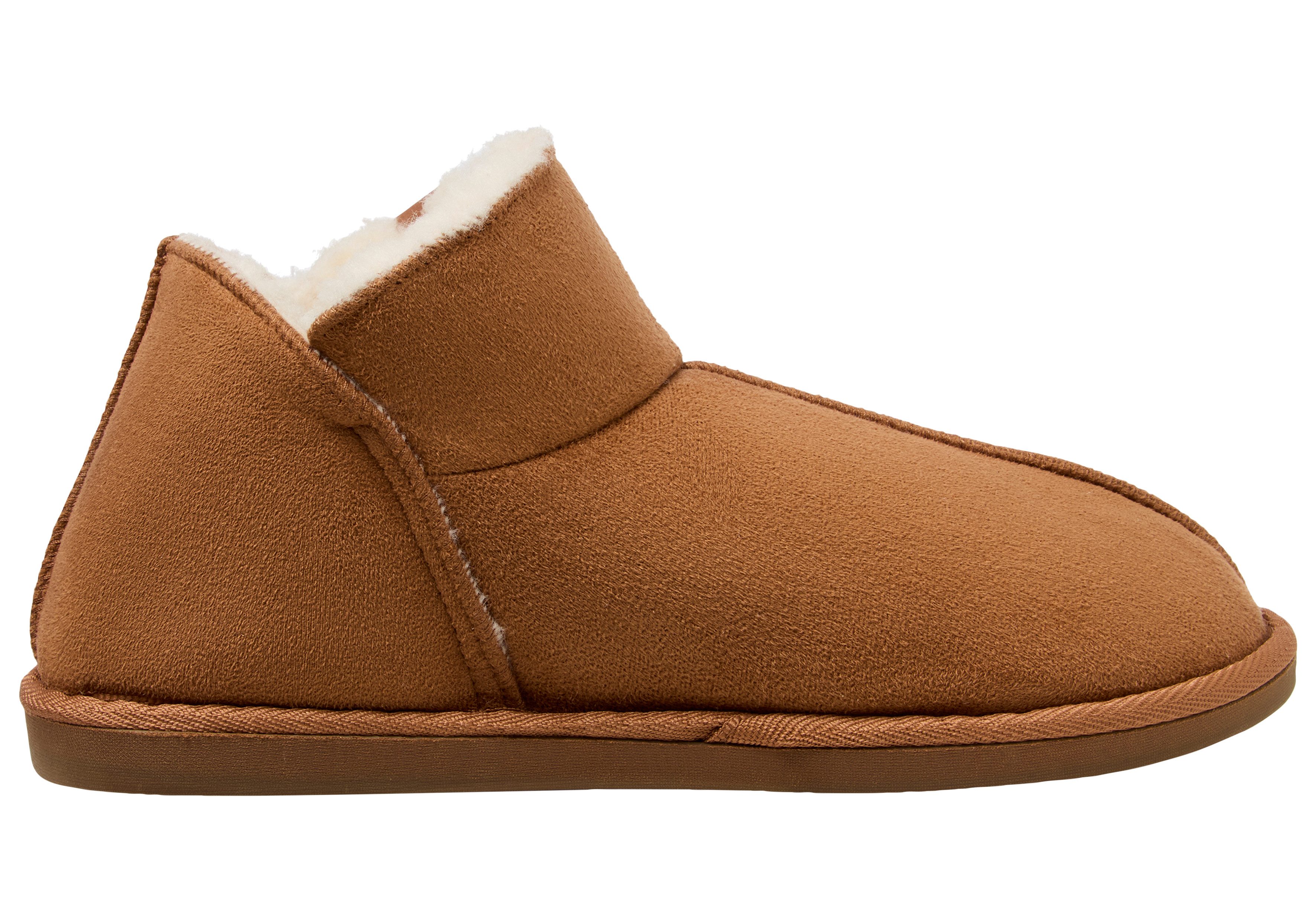 Apollo Pantoffels LADIES HOME BOOTS SUEDE met logo-embossing en knusse, warme binnenvoering