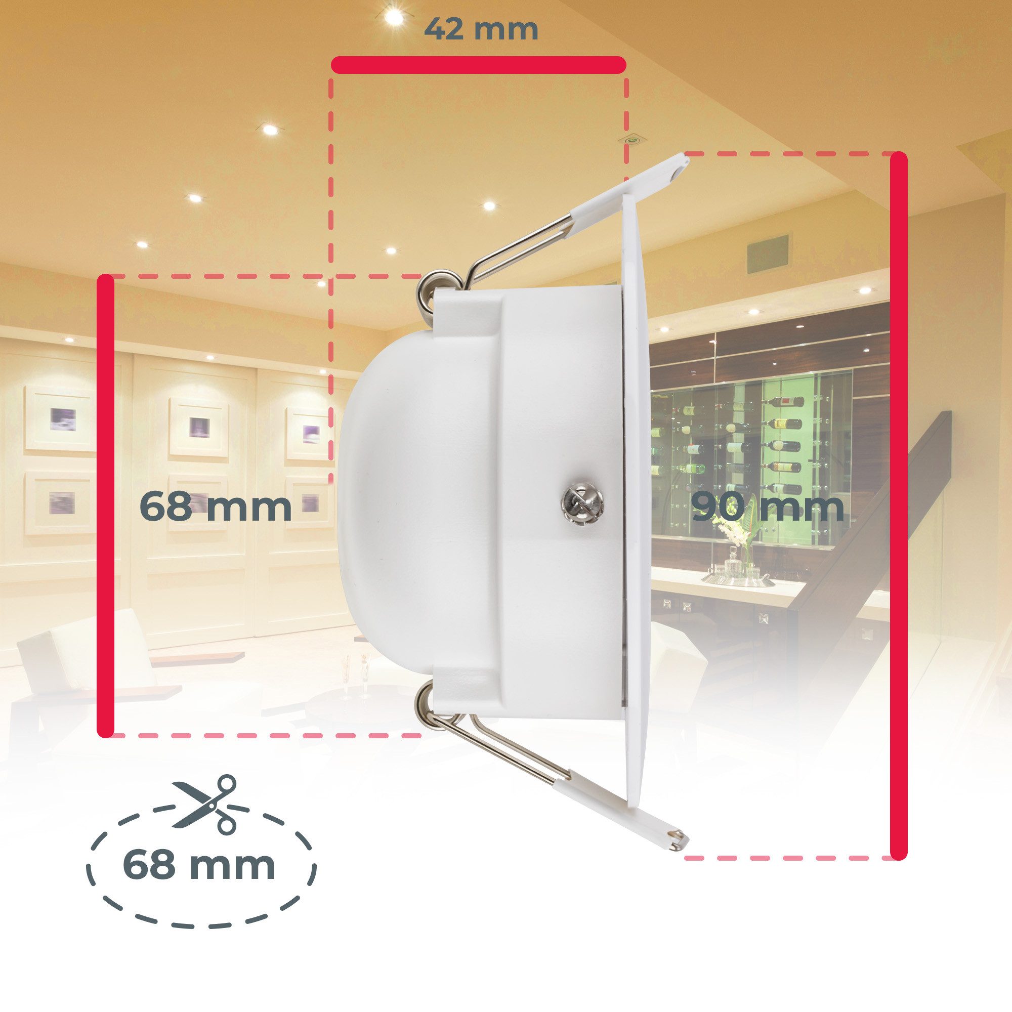B.K.Licht Ledinbouwlamp 6-delige set badkamer inbouwspots, IP65, draaibare plafondspots (6 stuks)