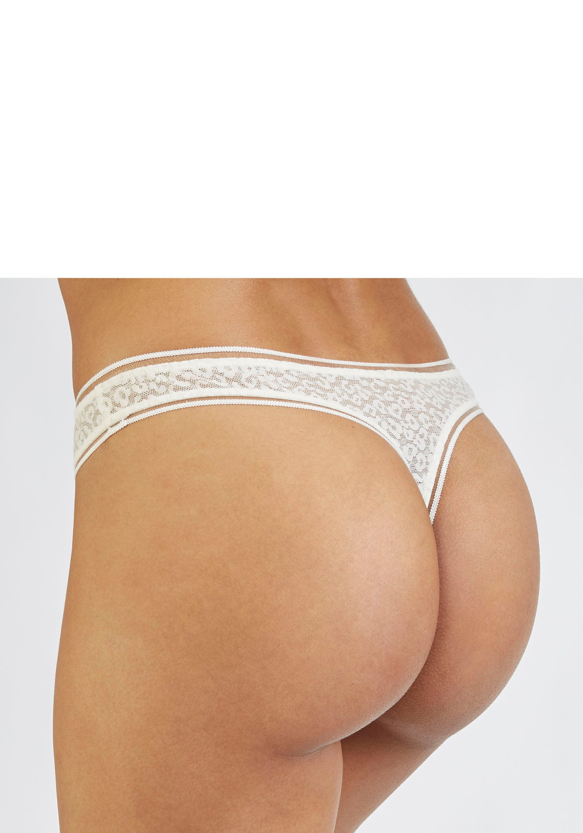 Nuance String van allover jacquardkant in trendy leoprint