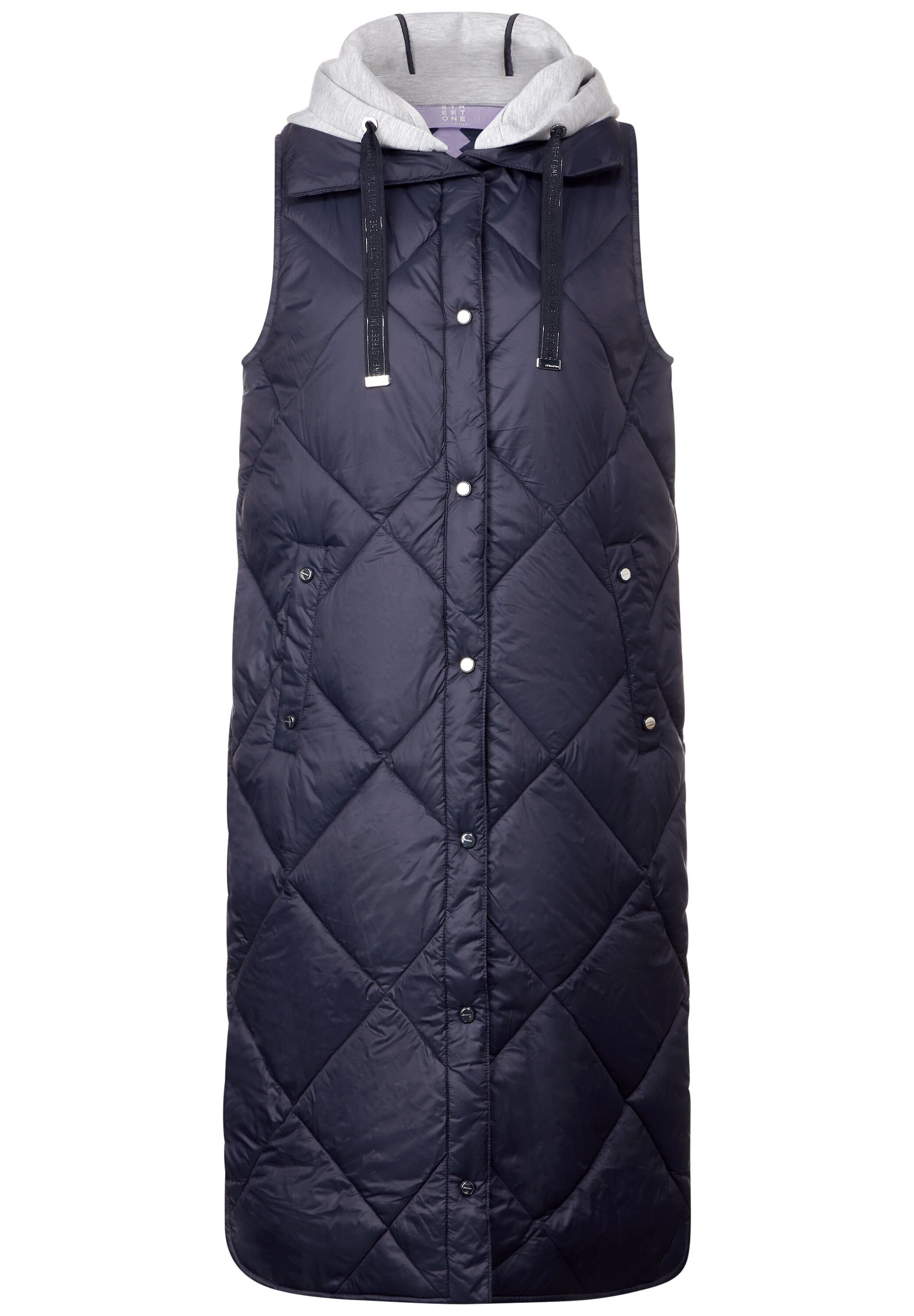 STREET ONE Lang gilet met ruitstiksel