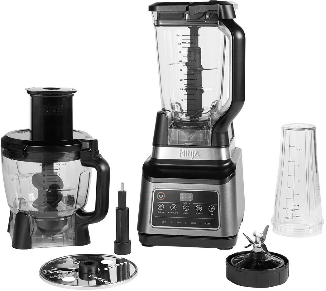 NINJA Compacte keukenmachine 3-in-1 met auto-iQ BN800EU 1,8 l kom, 0,7 l beker en verdere accessoires