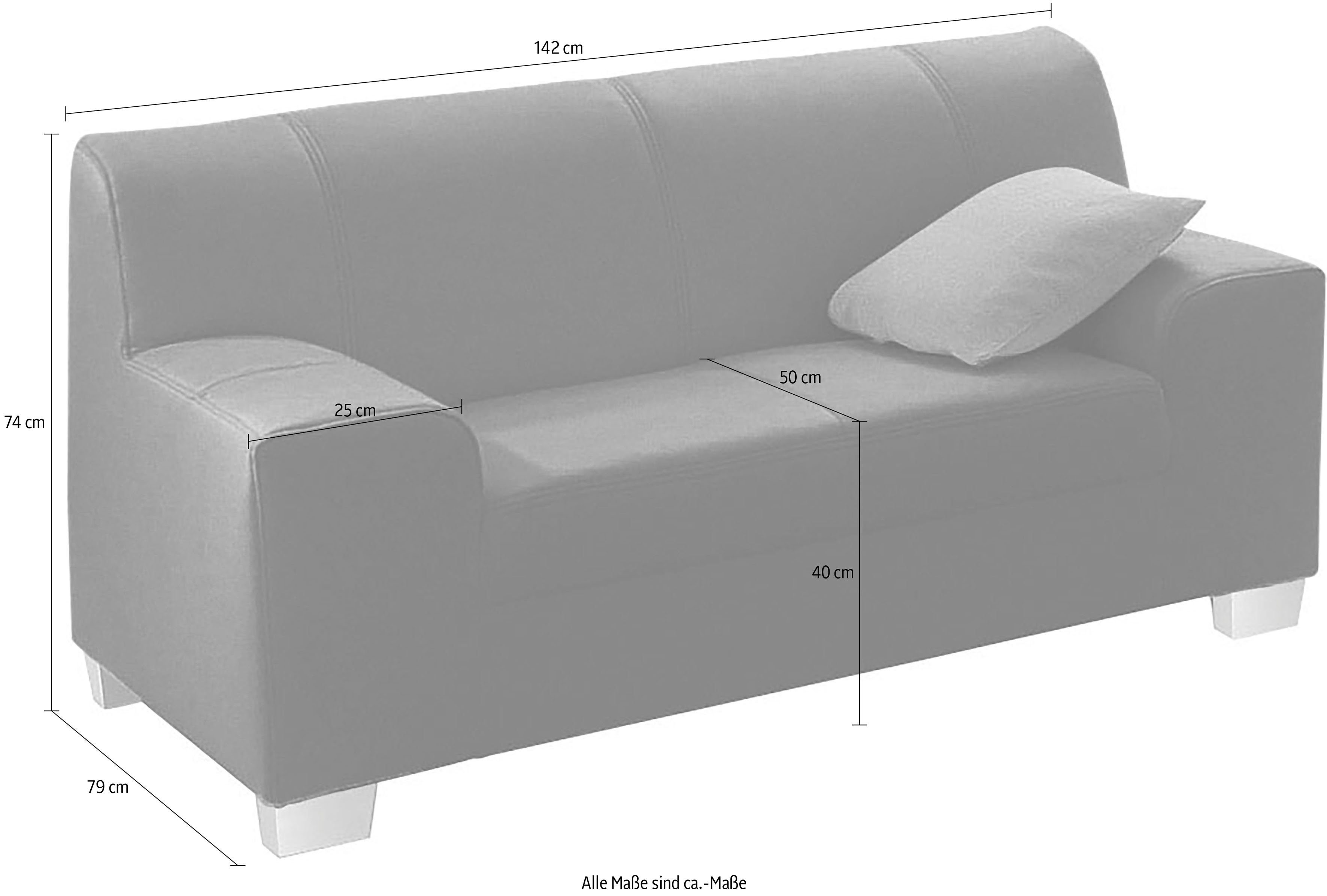 DOMO collection 2-zitsbank Amando tijdloos en modern, comfortabel,