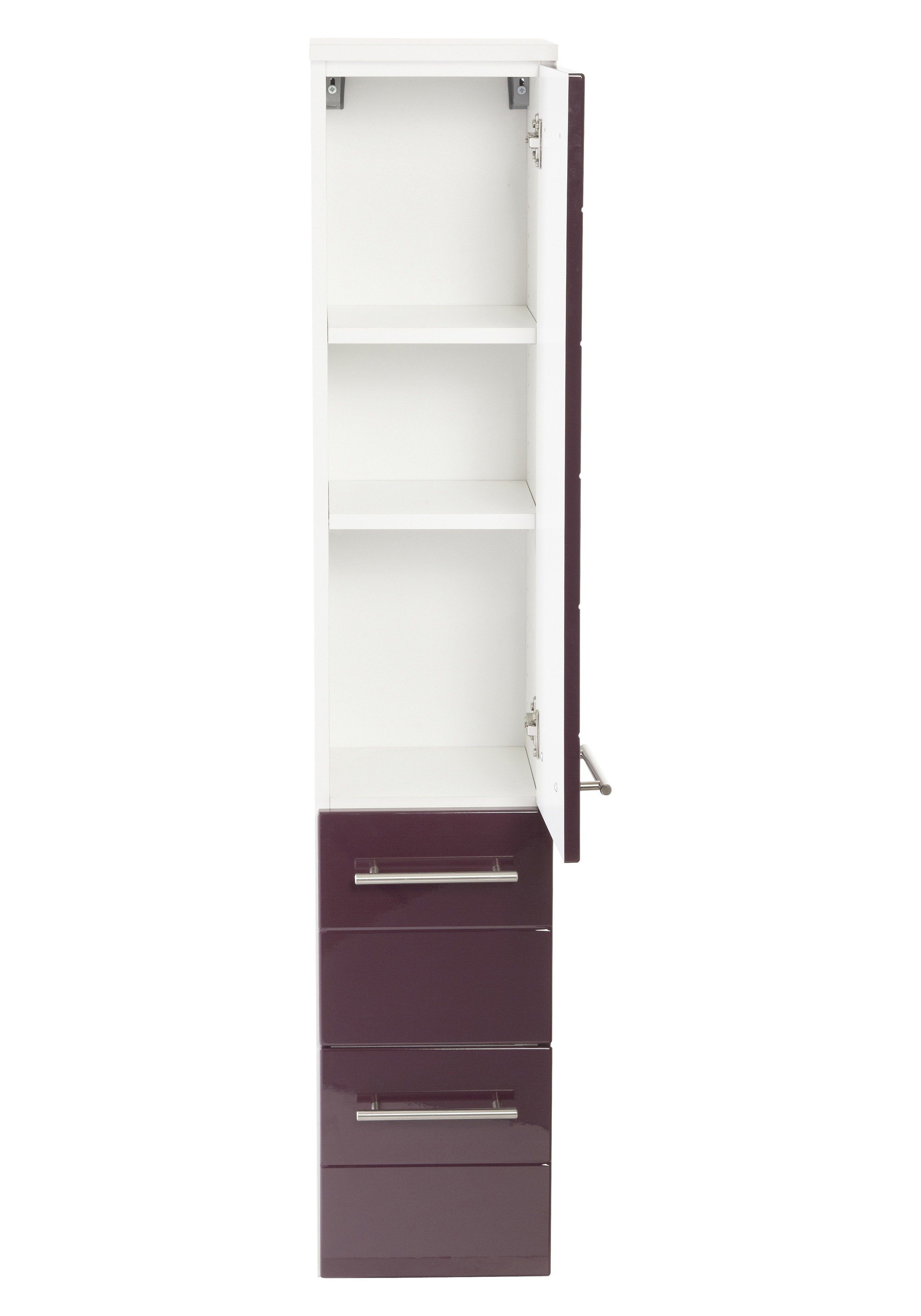 welltime Halfhoge kast PORTO Breedte 25 cm, met hoogglanzende fronten