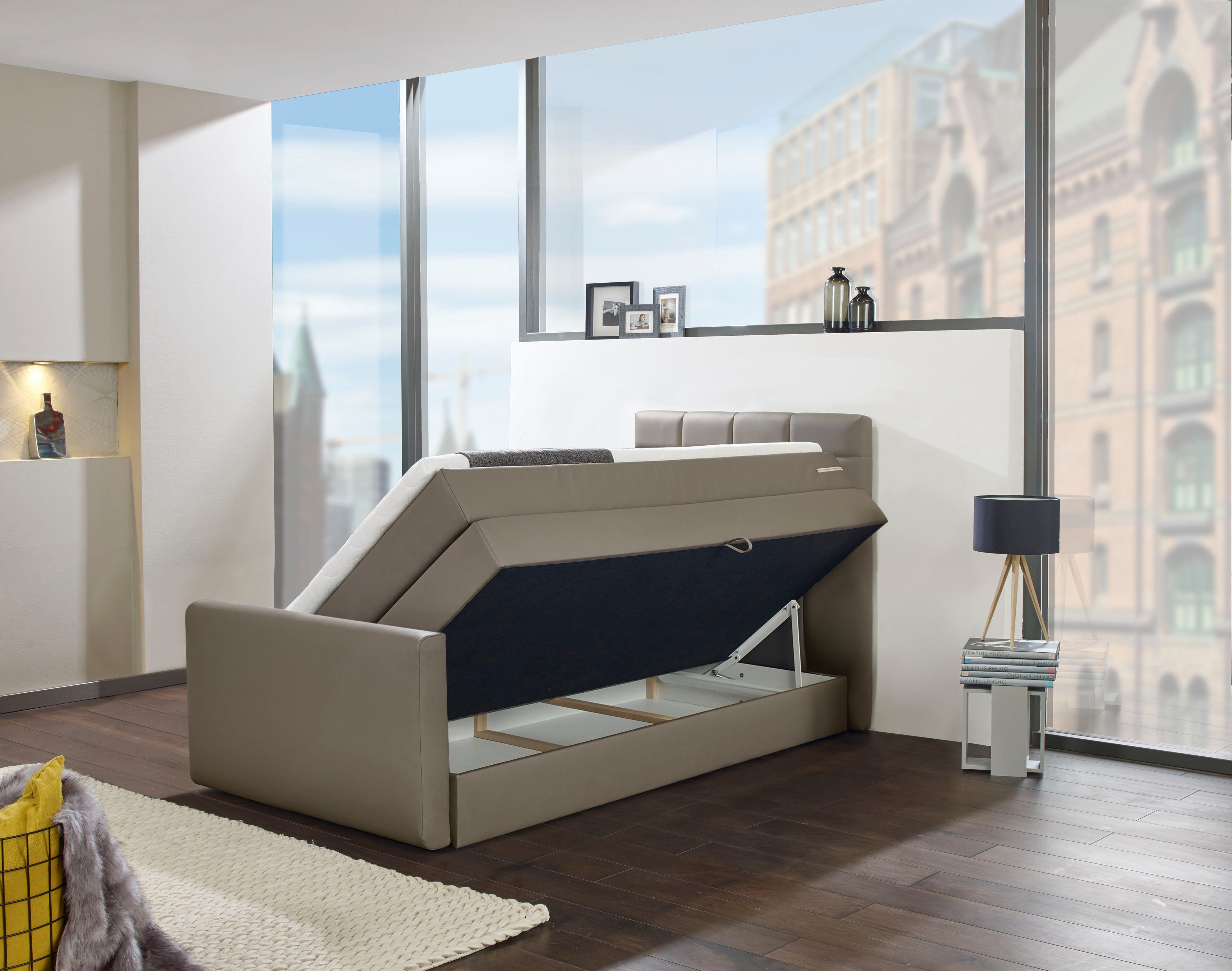 INOSIGN Boxspring Lethbridge incl. bedbox en matrastopper, twee matrastypes in h2