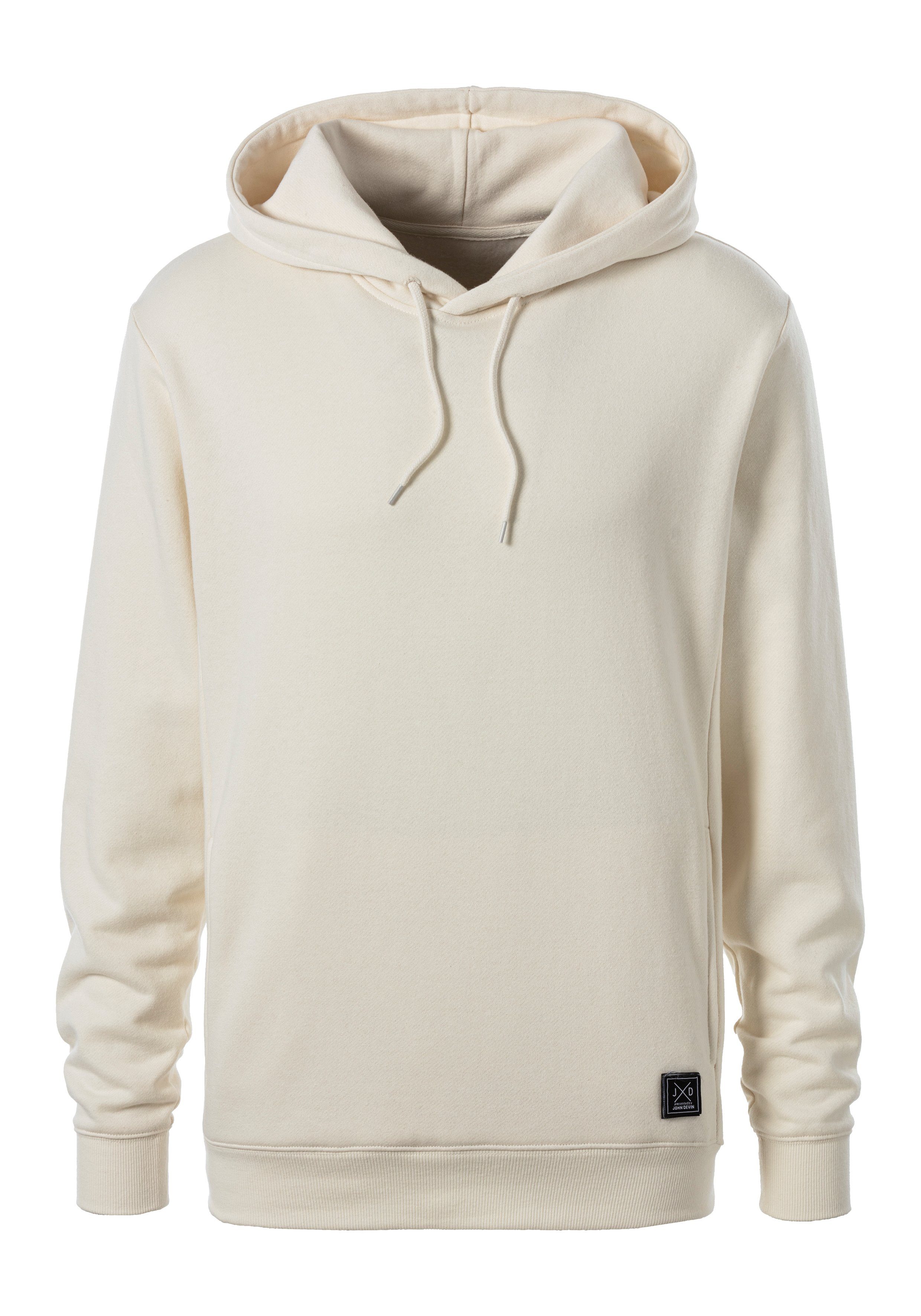 John Devin Hoodie Langarm, sweatshirt met ronde hals en capuchon, katoenmix