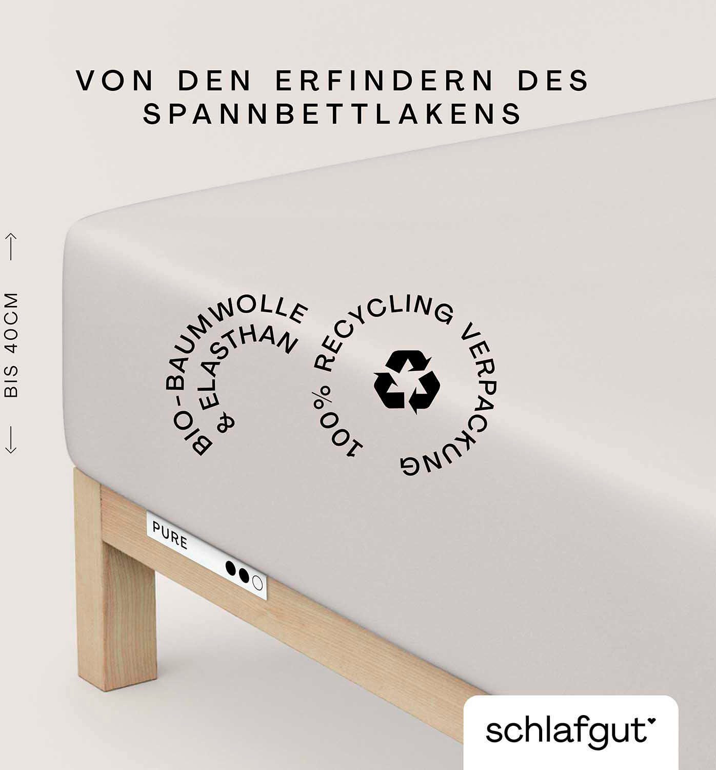 Schlafgut Hoeslaken PURE BOXSPRING in maat 90x200, 140x200 of 180x200, voor boxspringbed (1 stuk)