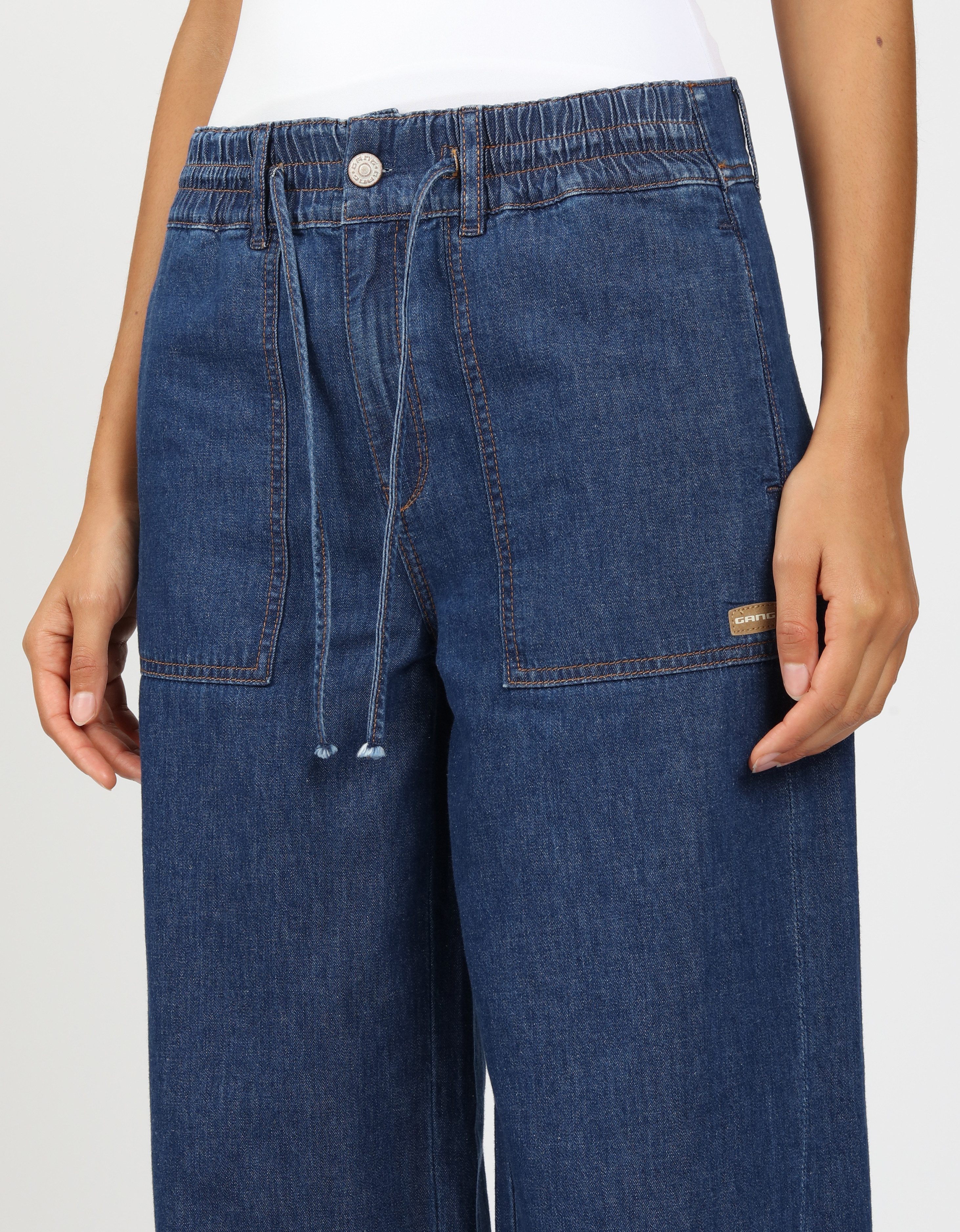 GANG Wijde jeans 94PAIGE WIDE met ingezette zijstrip
