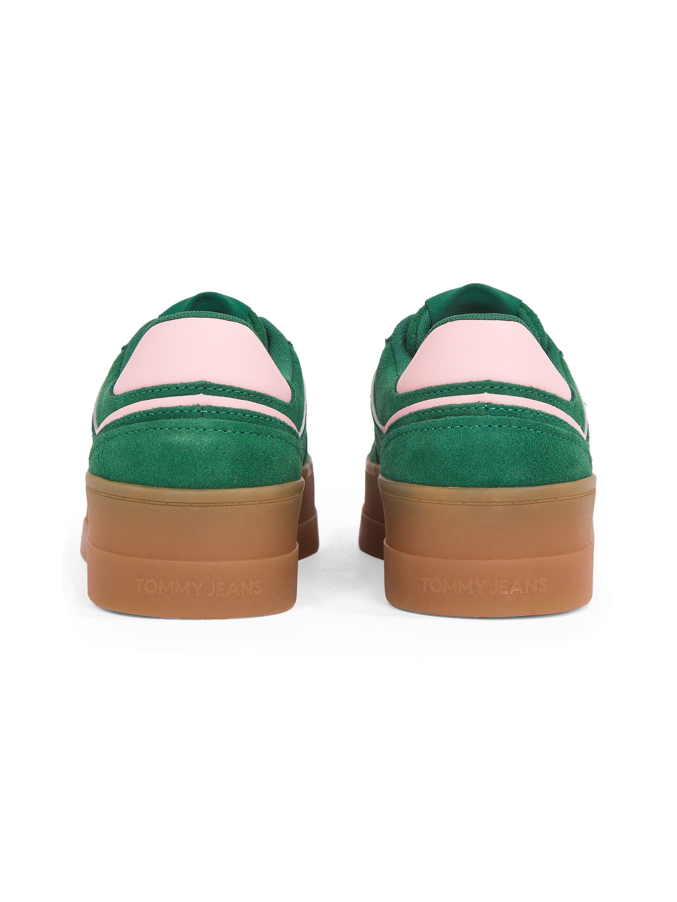 TOMMY JEANS Plateausneakers THE GREENWICH FLATFORM SUEDE , vrijetijdsschoen, lage schoen, veterschoen met subtiele decoratieve stiksels