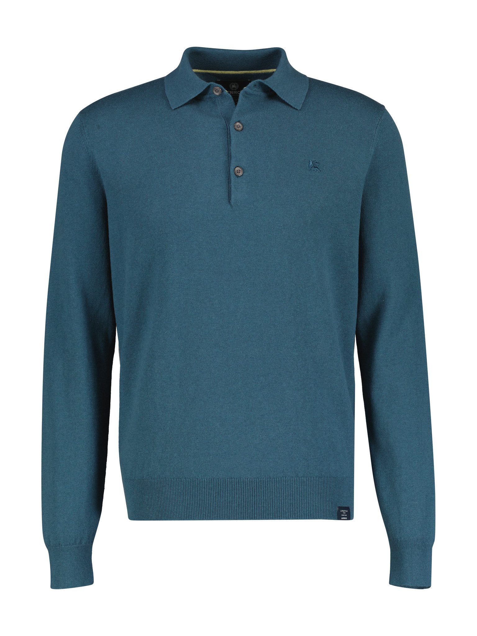Lerros Poloshirt met lange mouwen met geborduurd logo