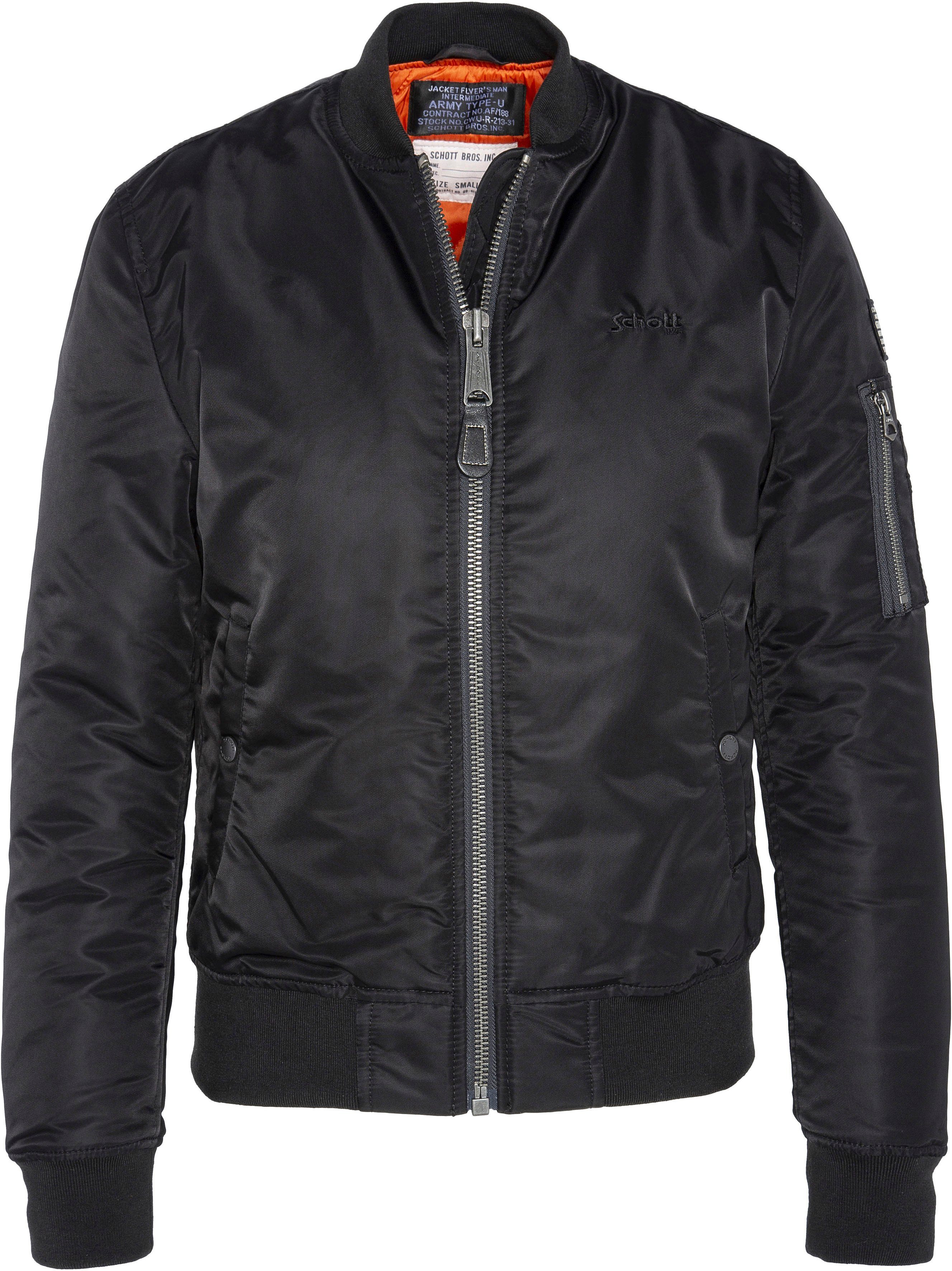Schott NYC Bomberjack met extra mouwzakken dames bomberjacks maat L (38) zwart