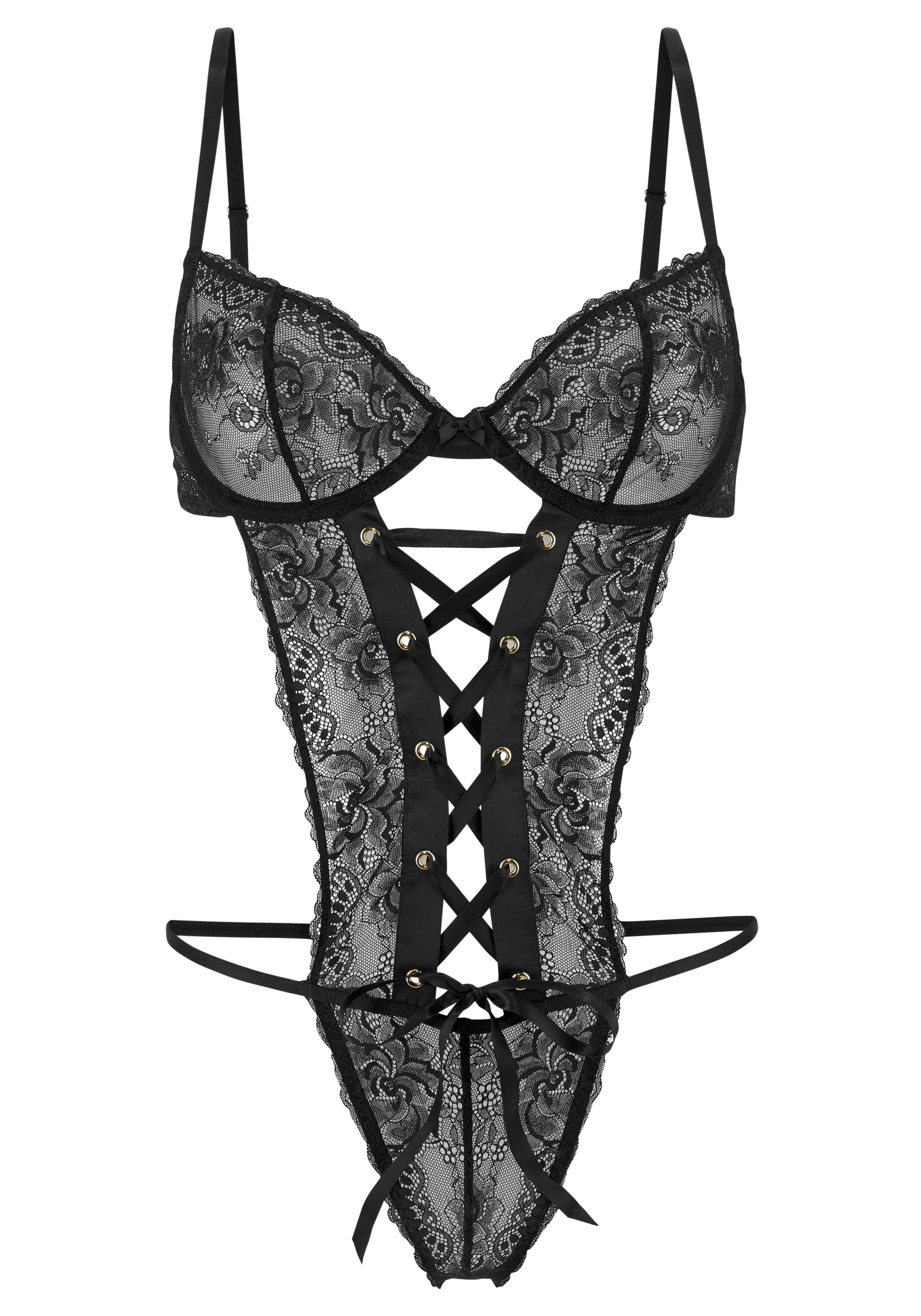 petite fleur gold Stringbody met spannende bandjes en kant