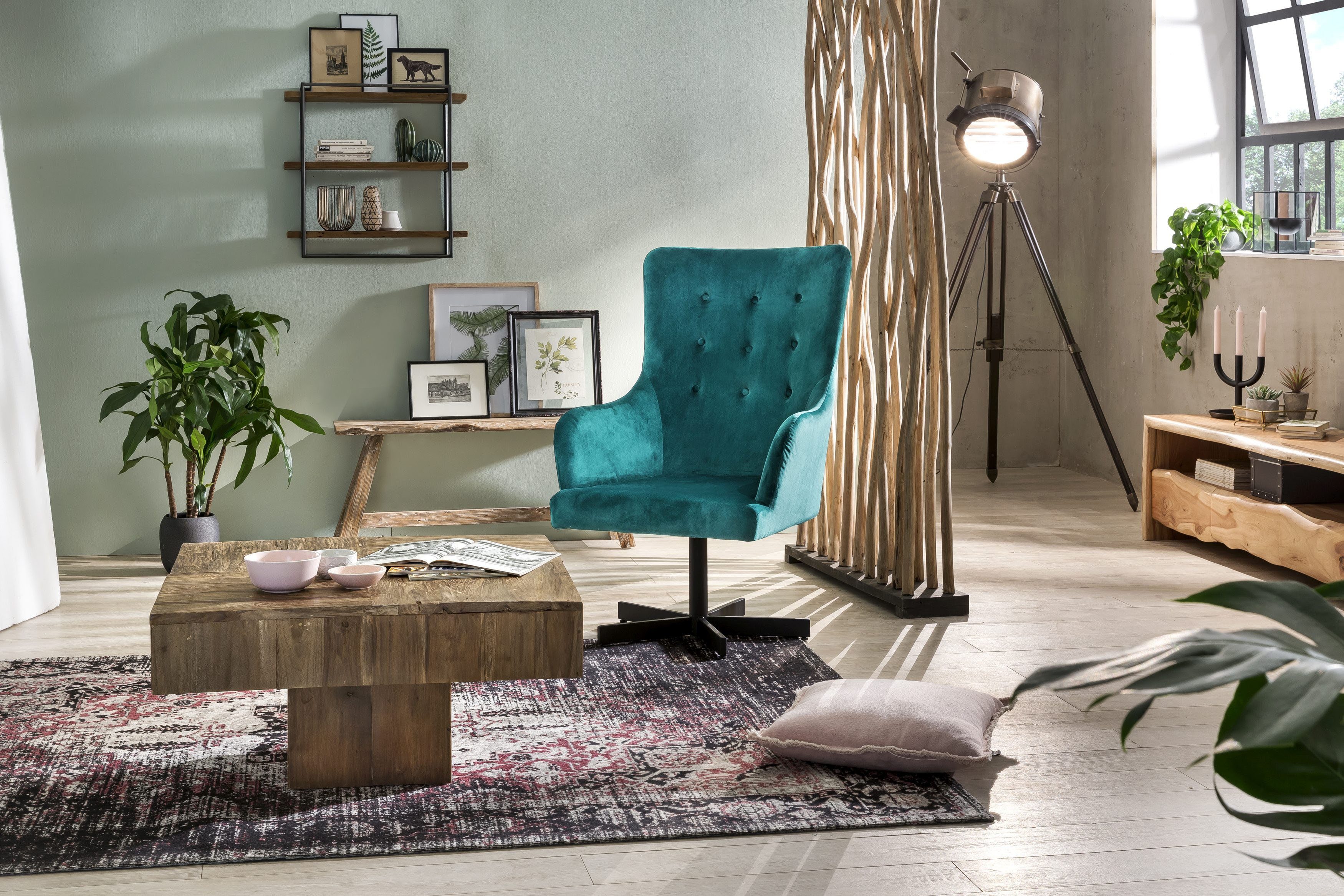 SIT Tv-meubel Albero massief acaciahout in boomstam-look, breedte 146 cm