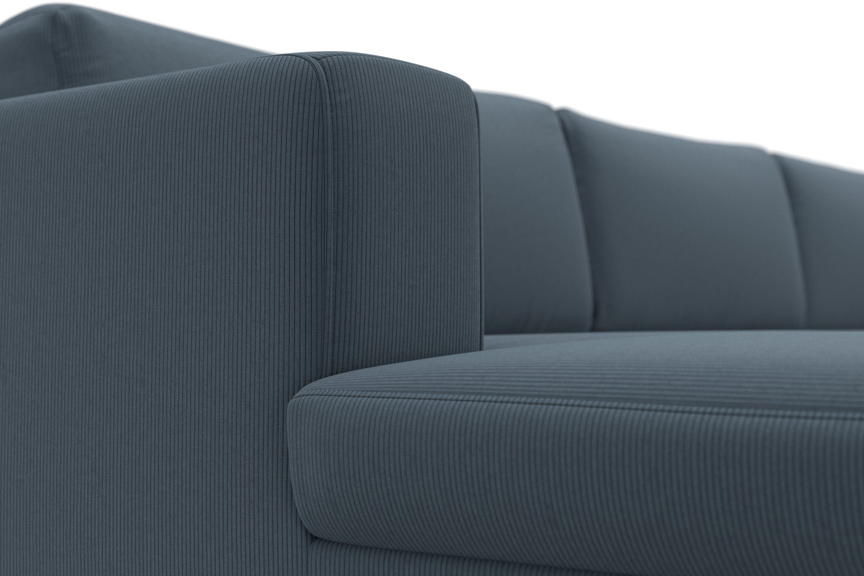 DOMO collection Zithoek Modica U-vorm XXL, in een moderne look met 2 royale récamiers, ook in cord