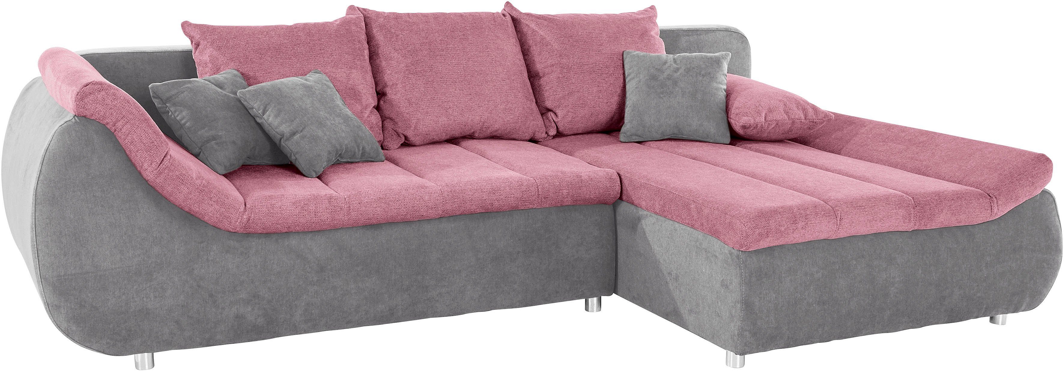 INOSIGN Hoekbank Imola, elegant en modern, actuele stiksels in de zitting, comfortabel, L-vorm