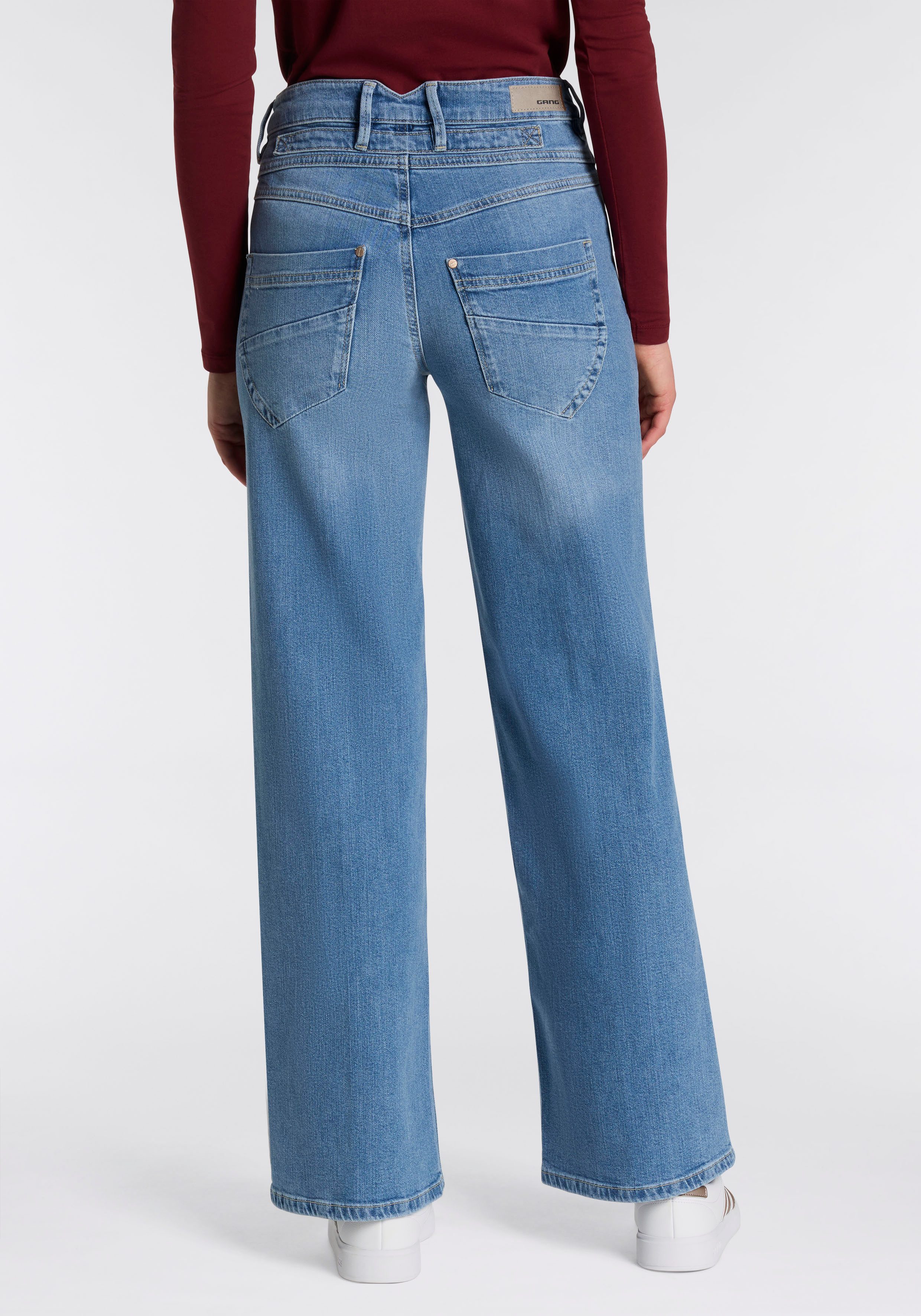 GANG Wijde jeans 94MEDINA WIDE met knoopsluiting