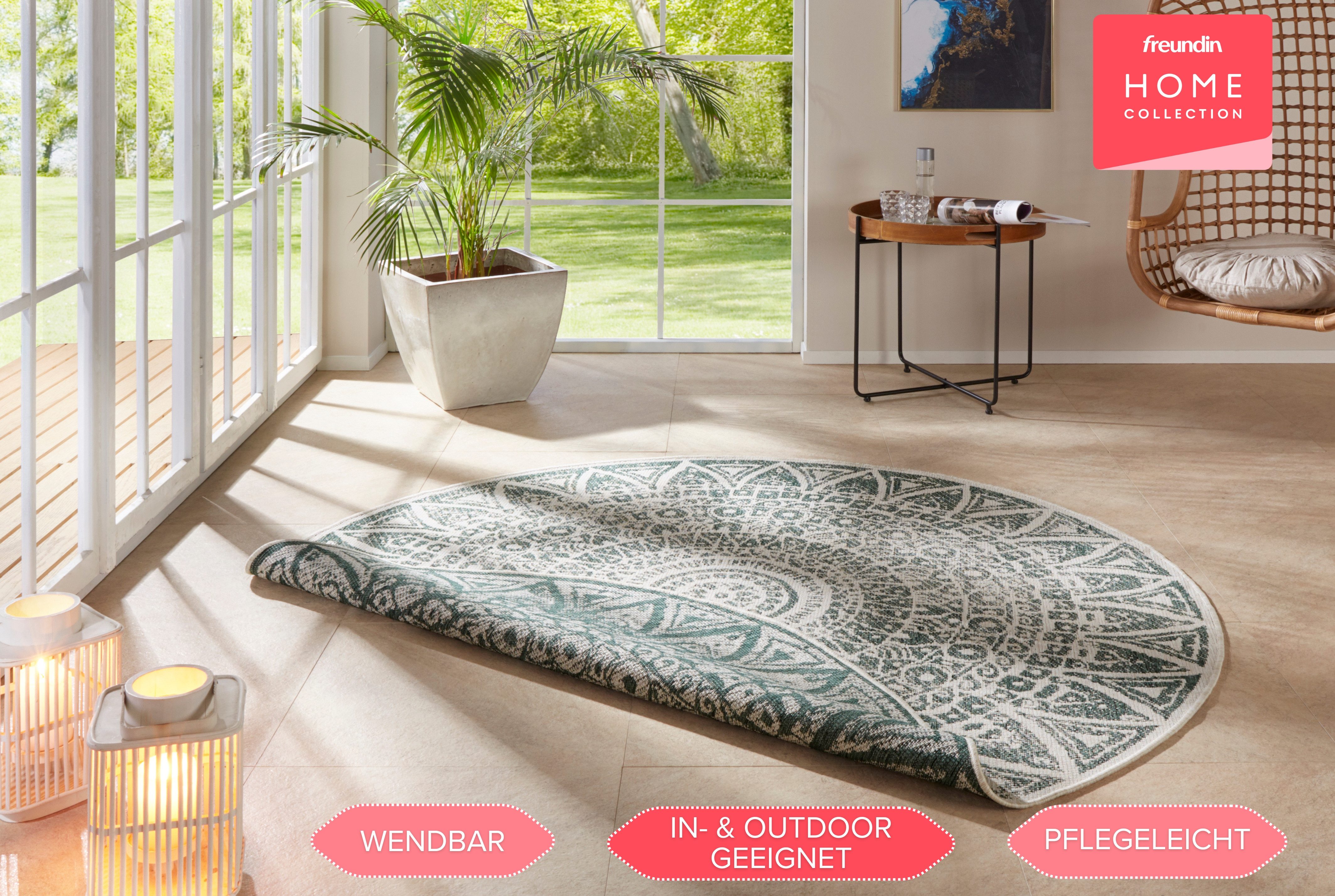 freundin Home Collection Vloerkleed Lilja omkeerbaar tapijt In- en outdoor, dubbelzijdig, weerbestendig, balkon, tuin, woonkamer