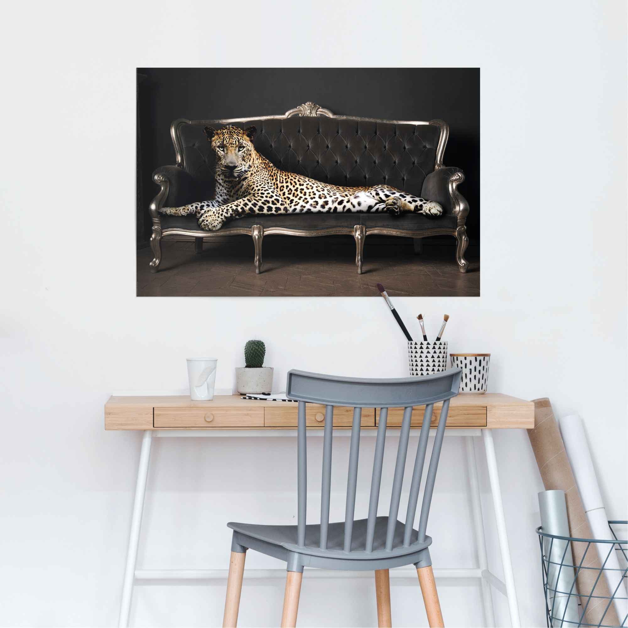 Reinders! Poster Luipaard chic panter - liggend - luxe - relax