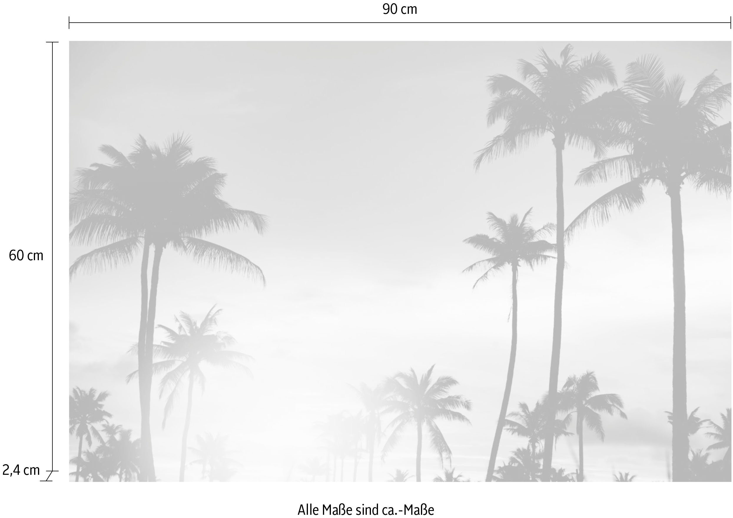 queence Artprint op acrylglas Palmen bij zonsondergang Fine Art-print in galeriekwaliteit