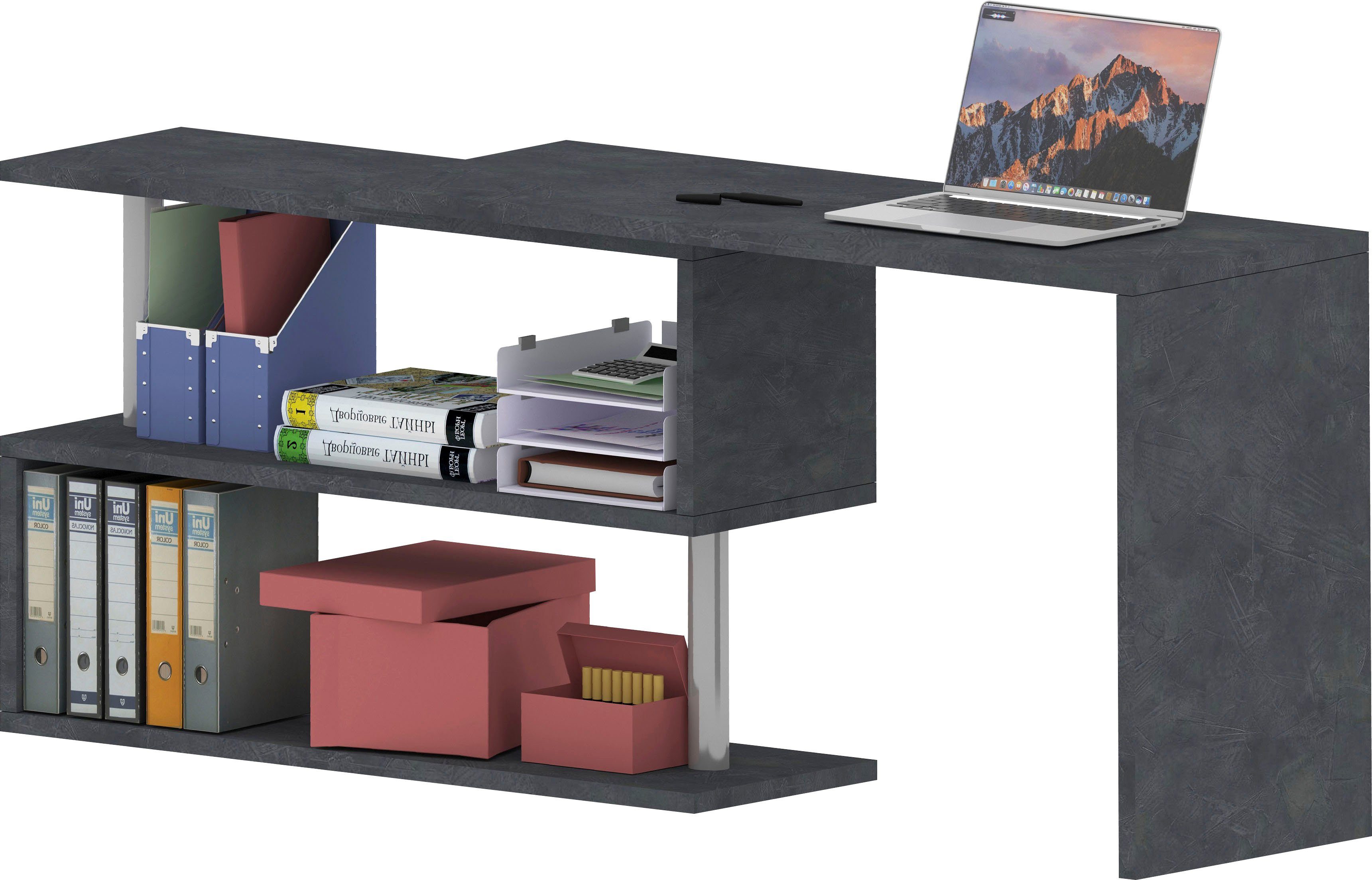 INOSIGN Bureau Volta, Made in Italy multifunctioneel - als computertafel, hoekbureau of sideboard