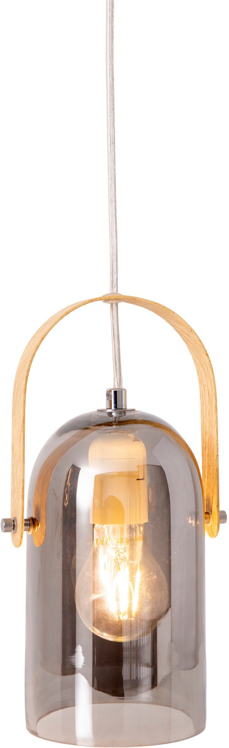 näve Hanglamp Vidrio 1x e27 max. 40 w,glas colour:smoke/silver, mirrored, natural, chroom (1 stuk)