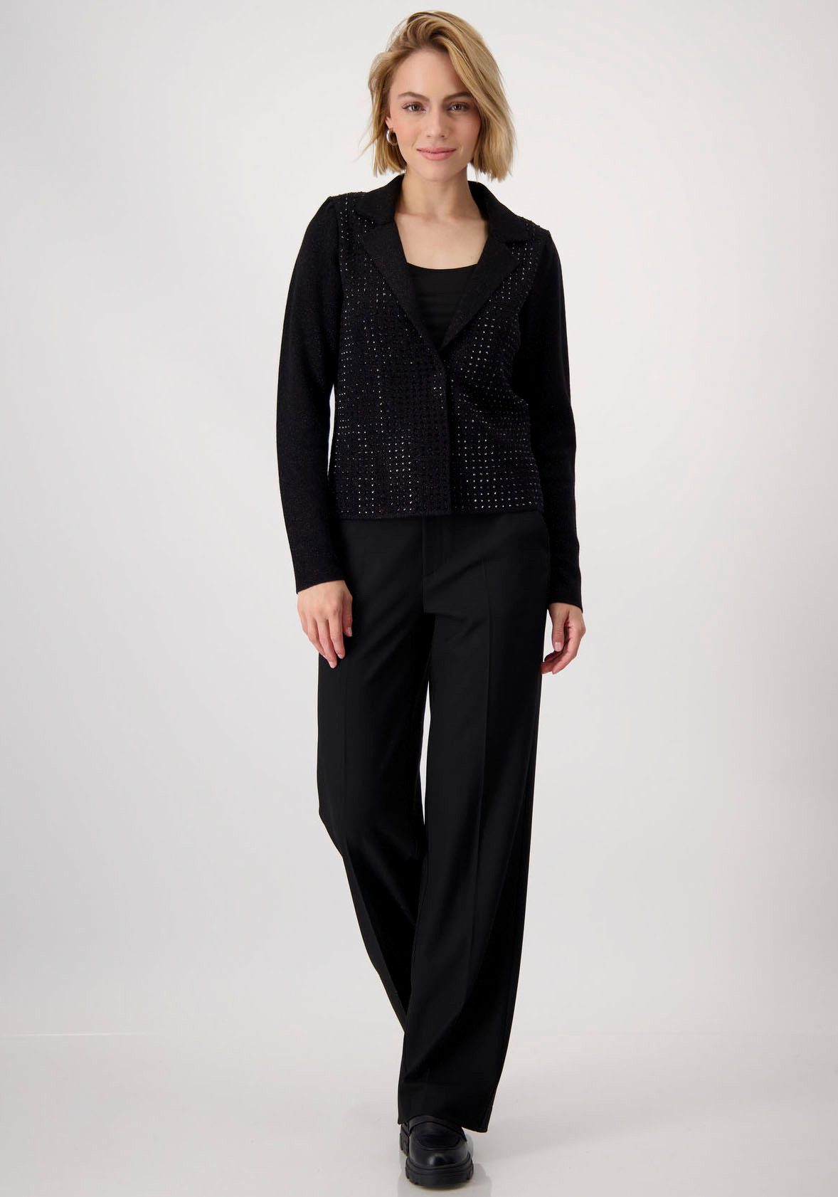 Monari Vest Jas gebreide blazer met nagels