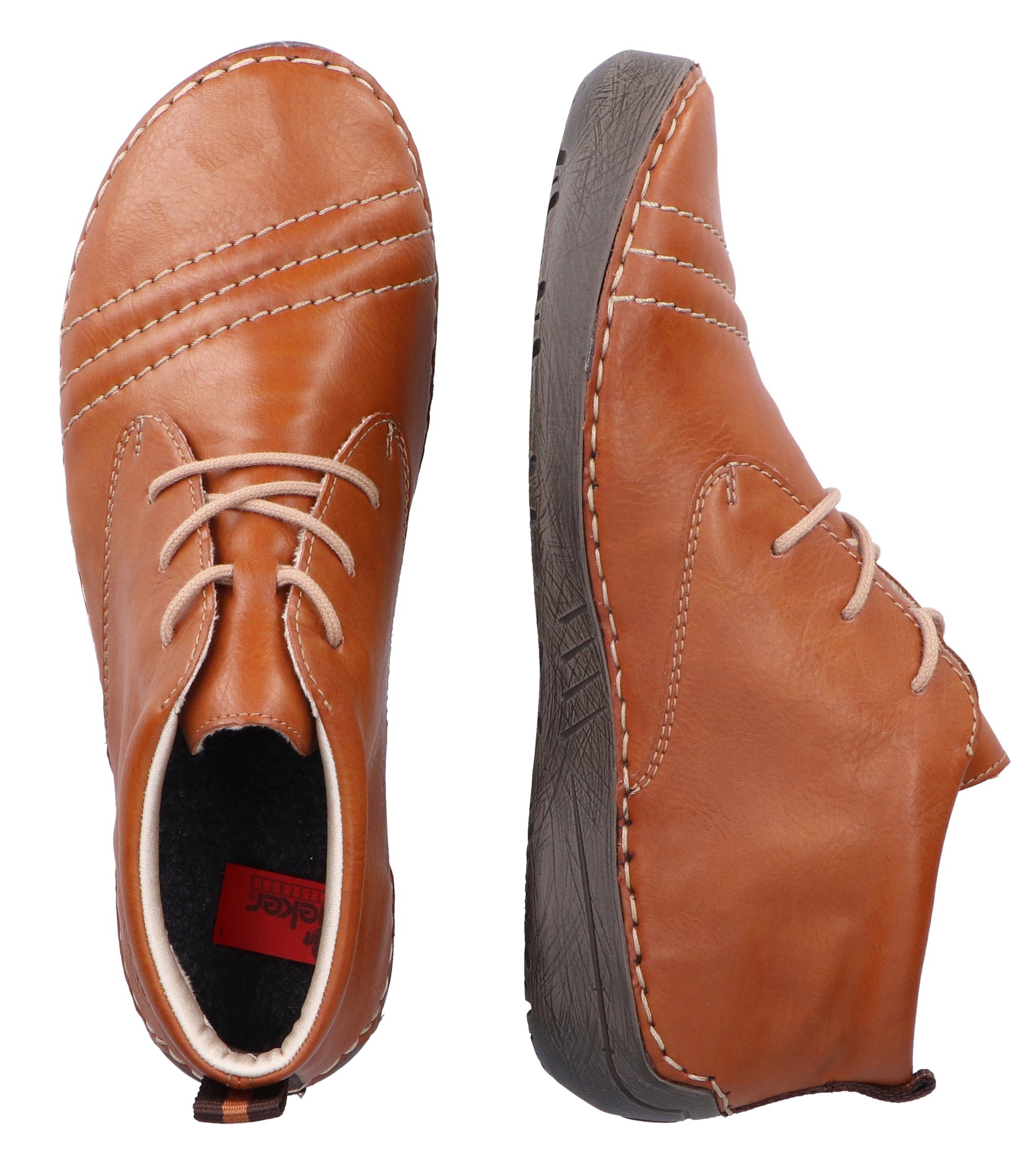 Rieker Hoge veterschoenen met fijne siernaden