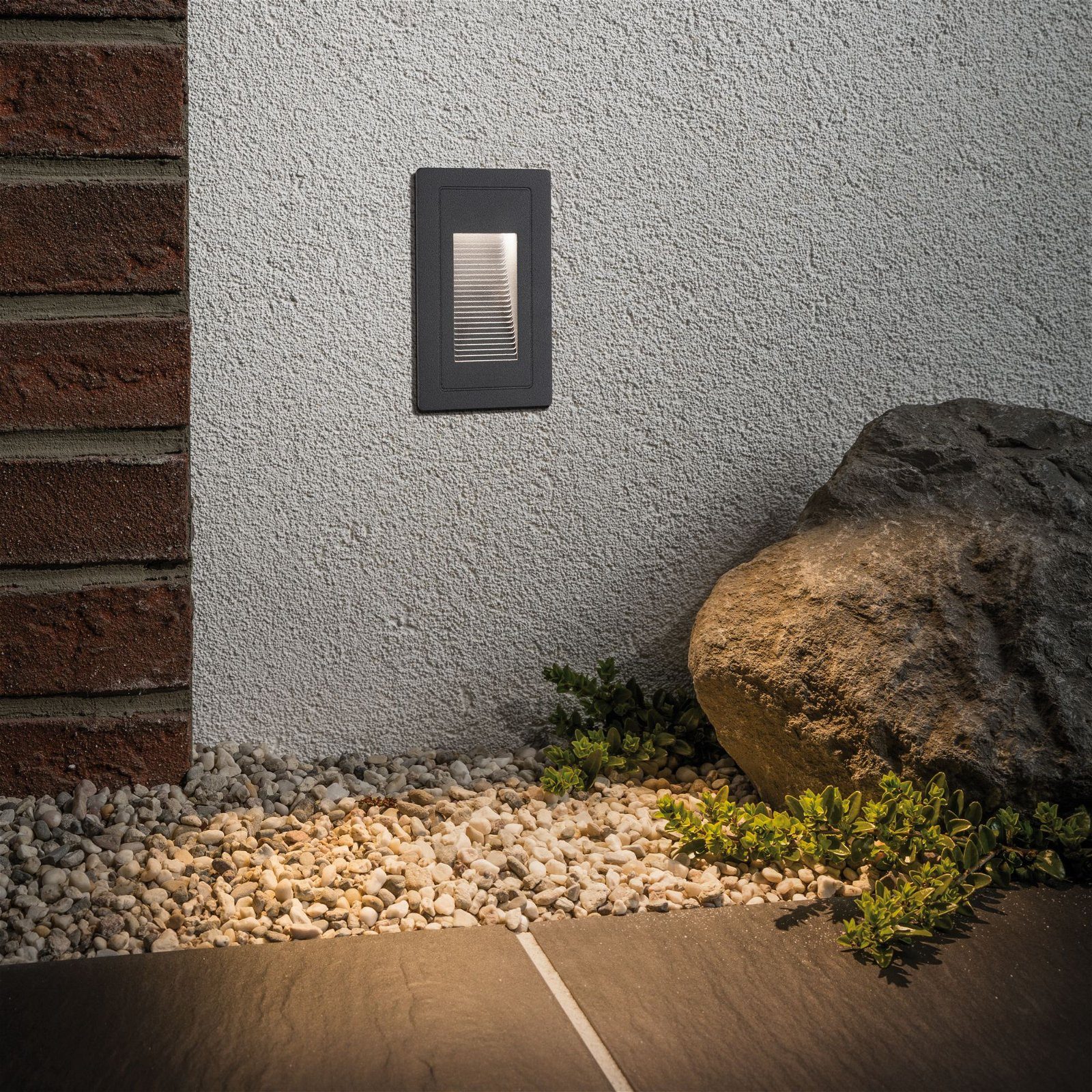 Paulmann Led-wandlamp voor buiten HighIP44 vierkant 103x58mm 3000K 4W 30lm 230V Zwart Aluminium (1 stuk)