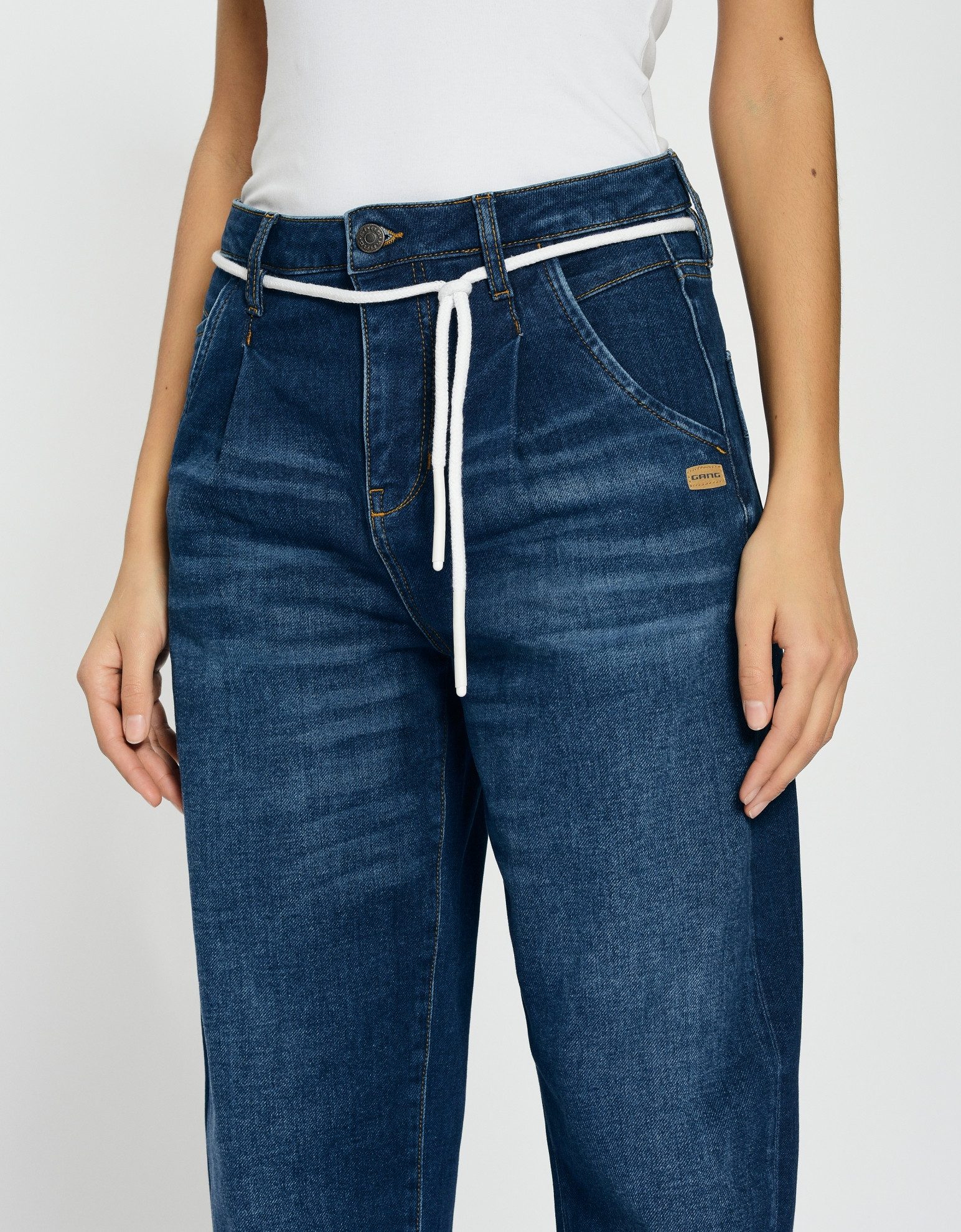 GANG Joggingbroek 94SILVIA JOGGER zachte sweat denim