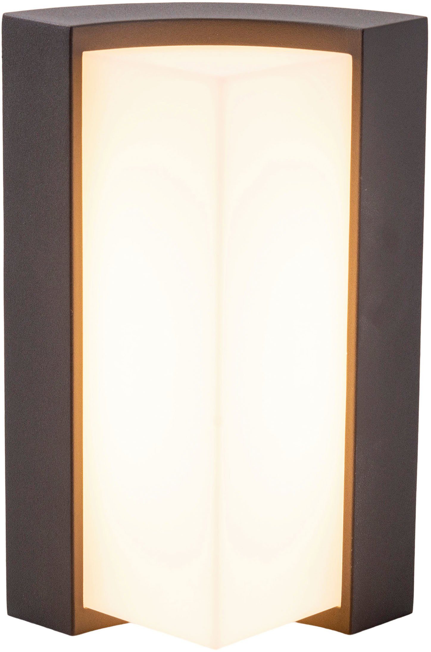 näve Ledwandlamp voor buiten Rico Wandlamp, terras, antraciet, hoogte: 14,8 cm, led warmwit (1 stuk) tuinlampen grijs