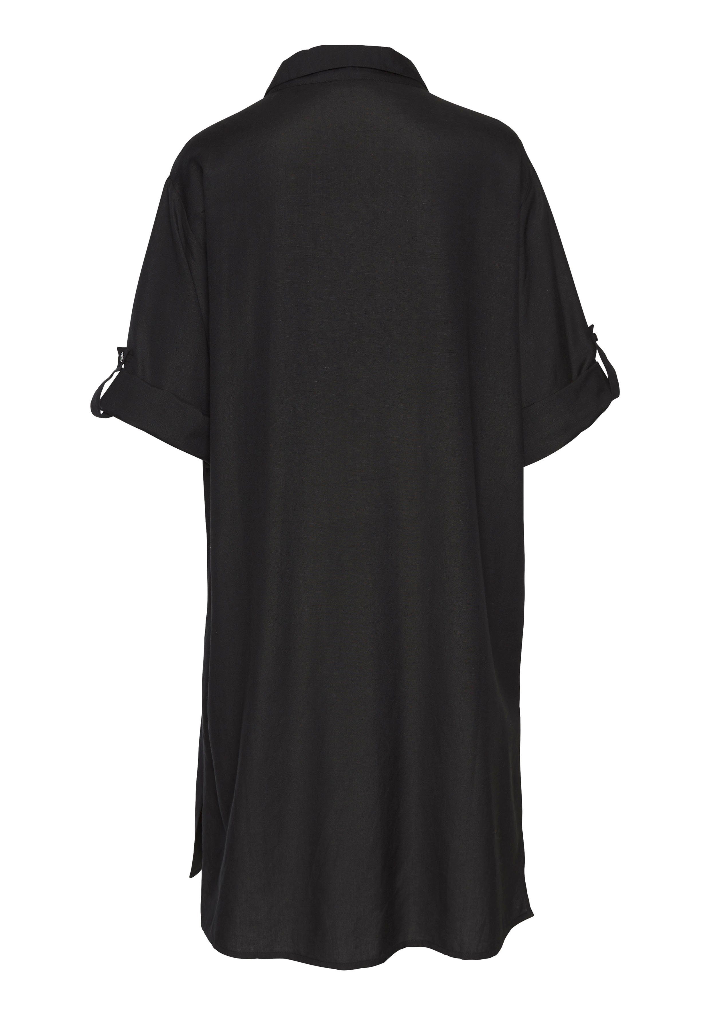 Lascana Lange blouse van lichte stof met linnenpercentage, luchtige blousejurk
