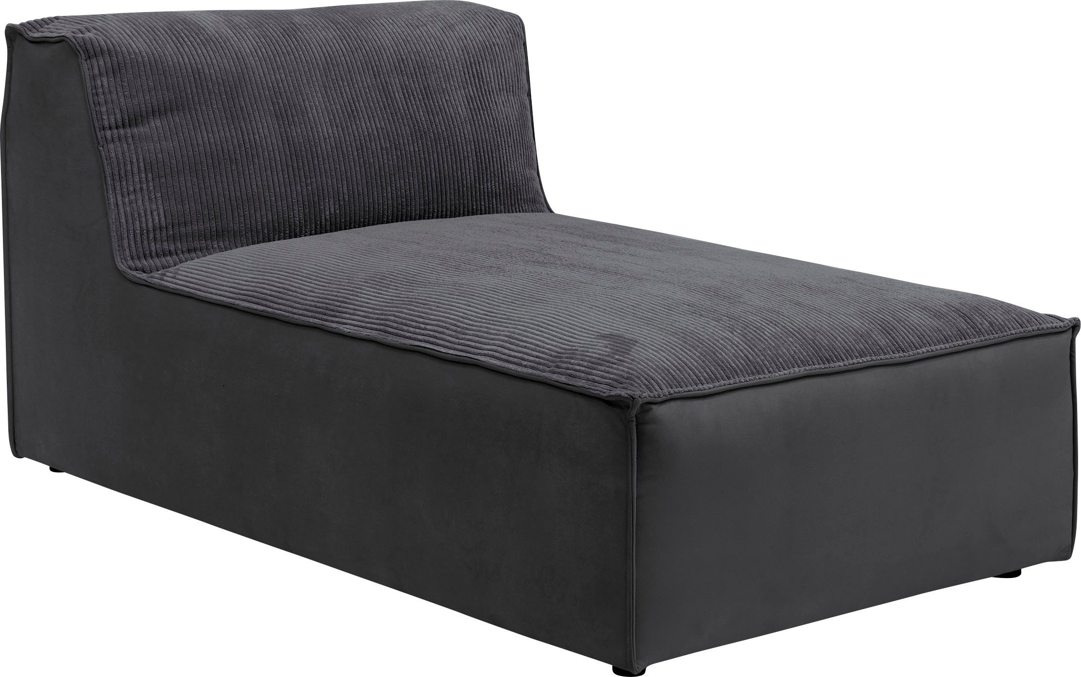 RAUM.ID Chaise-longue Modulid kan als module of afzonderlijk worden gebruikt, ribfluwelen bekleding (1 stuk)